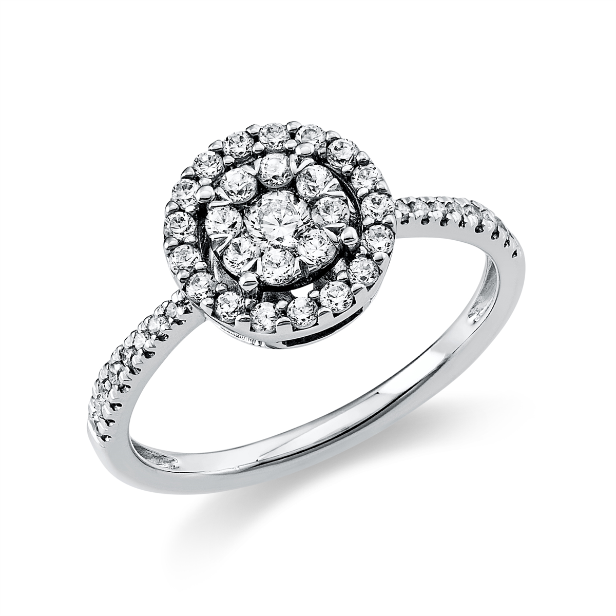diamond full cut  illusion classic ring in platinum