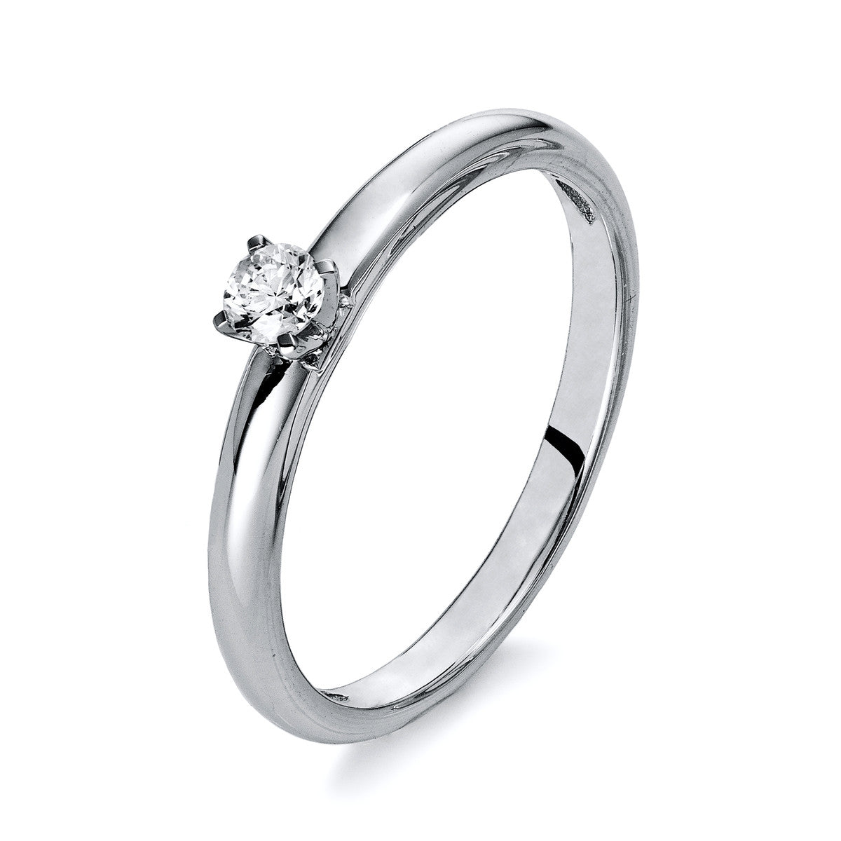 diamond full cut  solitaire ring in white gold