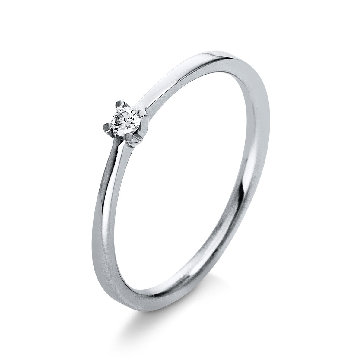 diamond full cut  solitaire ring in white gold