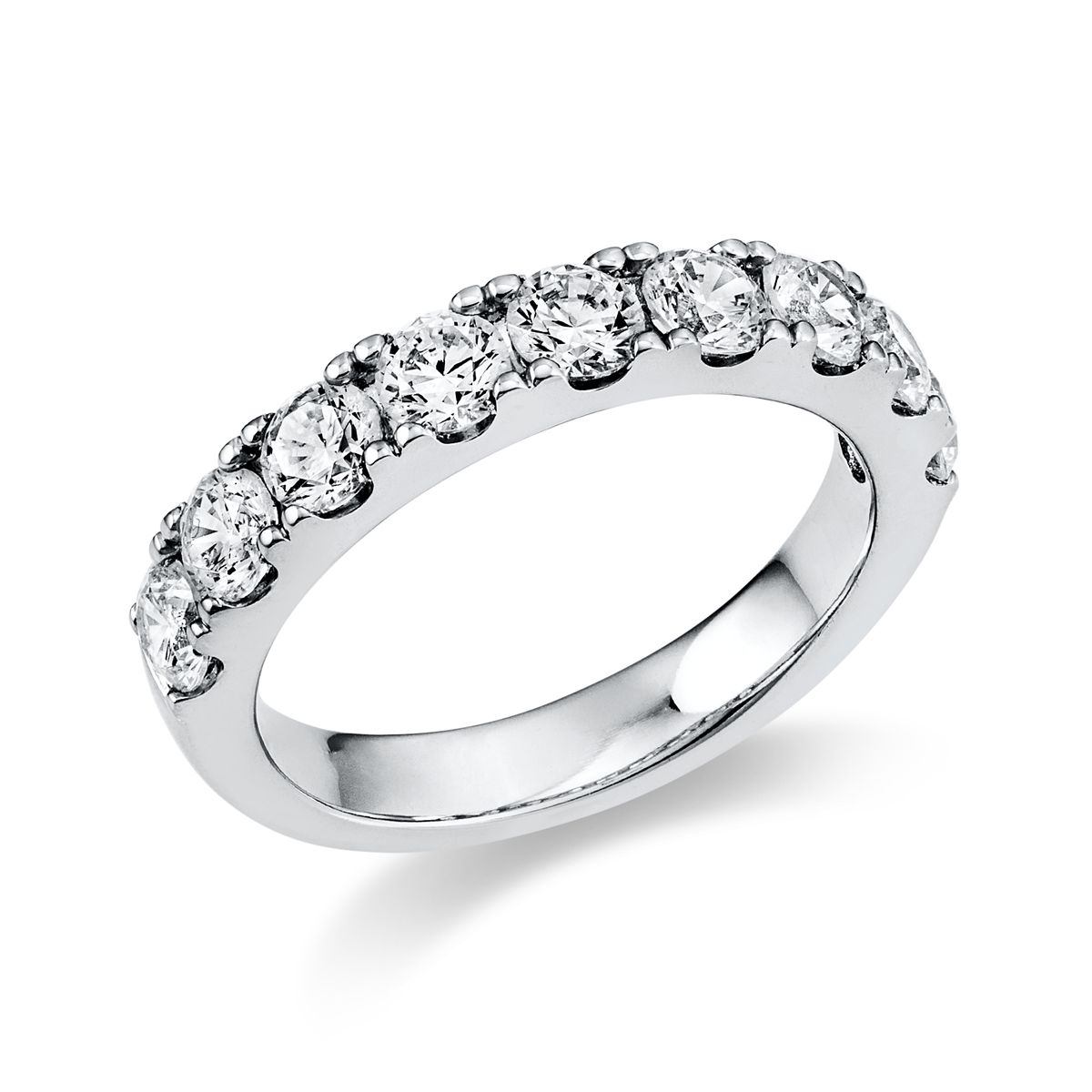 diamond full cut  eternity half ring in platinum