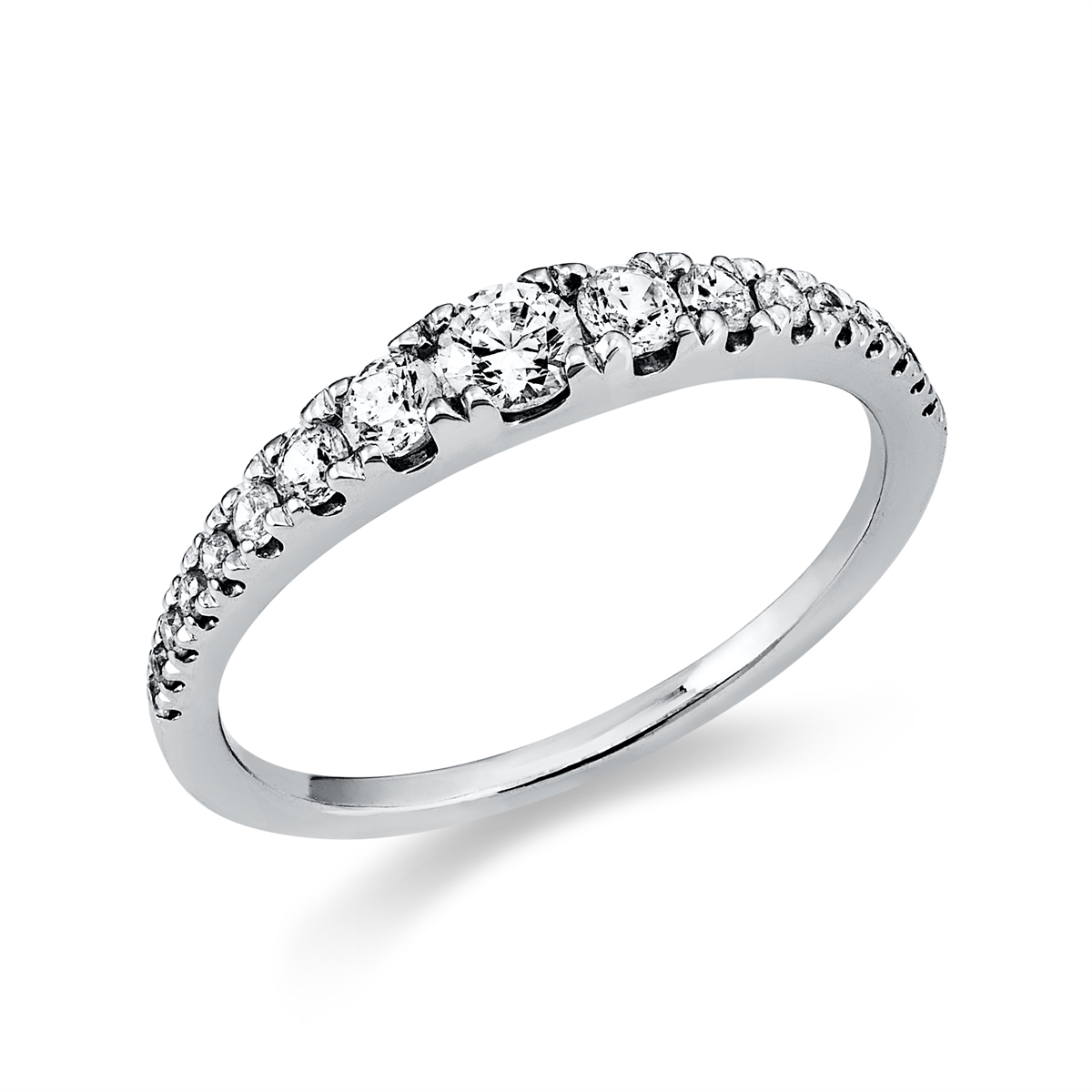 diamond full cut  modern woman ring in white gold