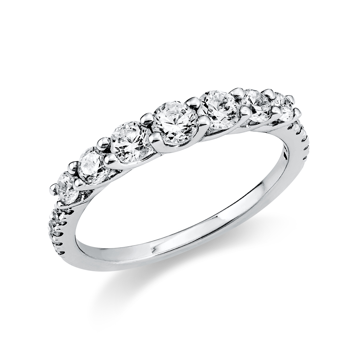diamond full cut  eternity half ring in platinum