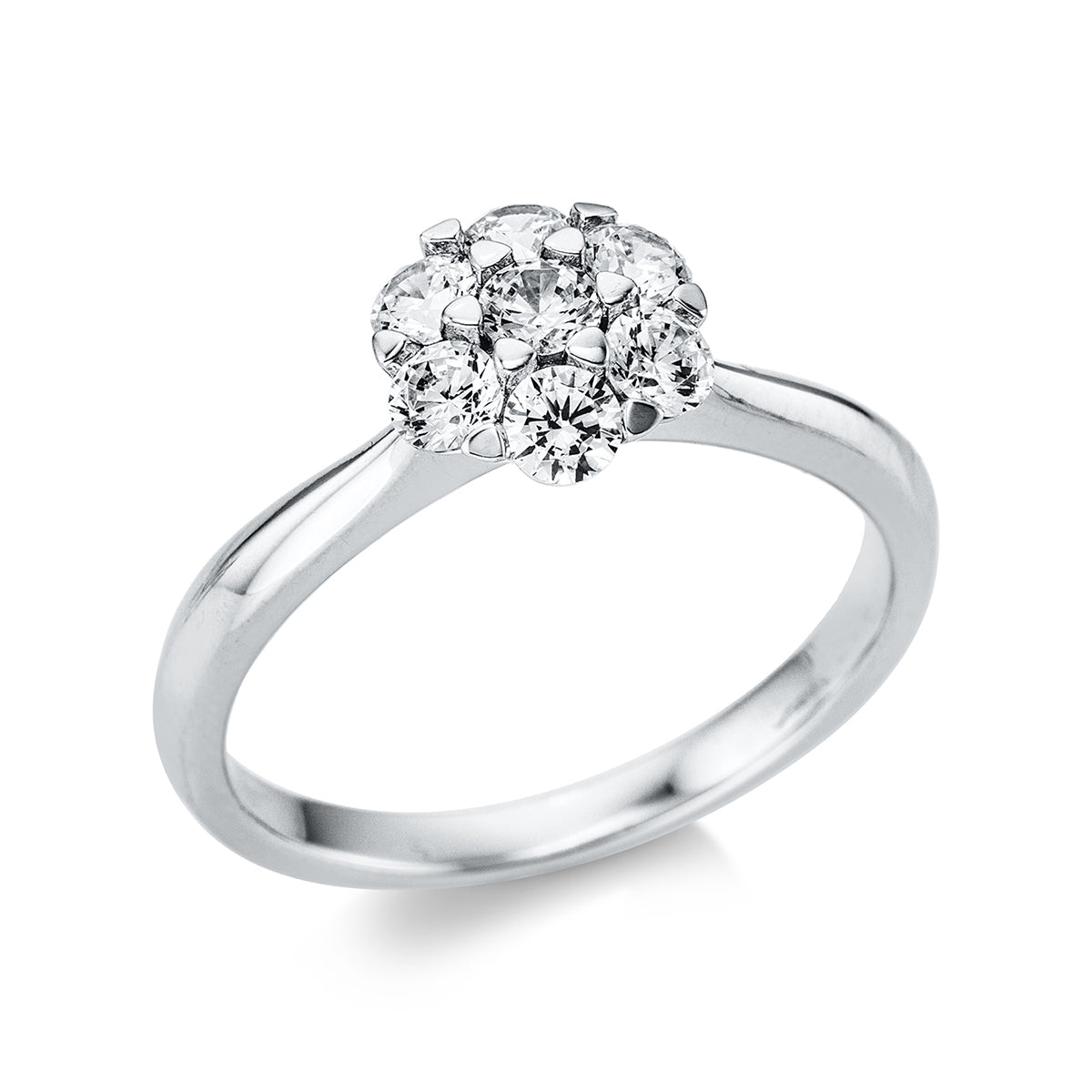 diamond full cut  illusion classic ring in white gold