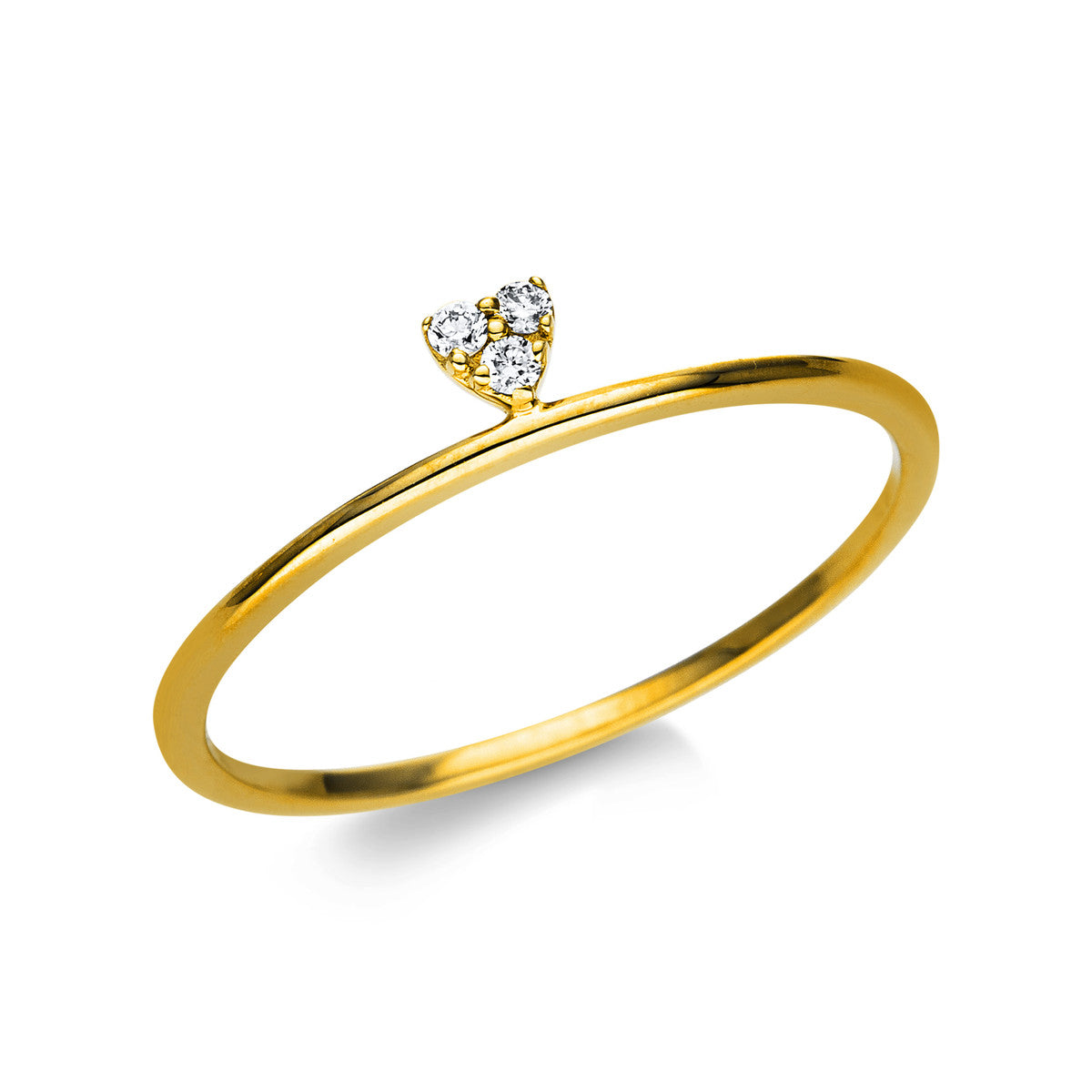 diamond full cut  modern woman ring in yellow gold