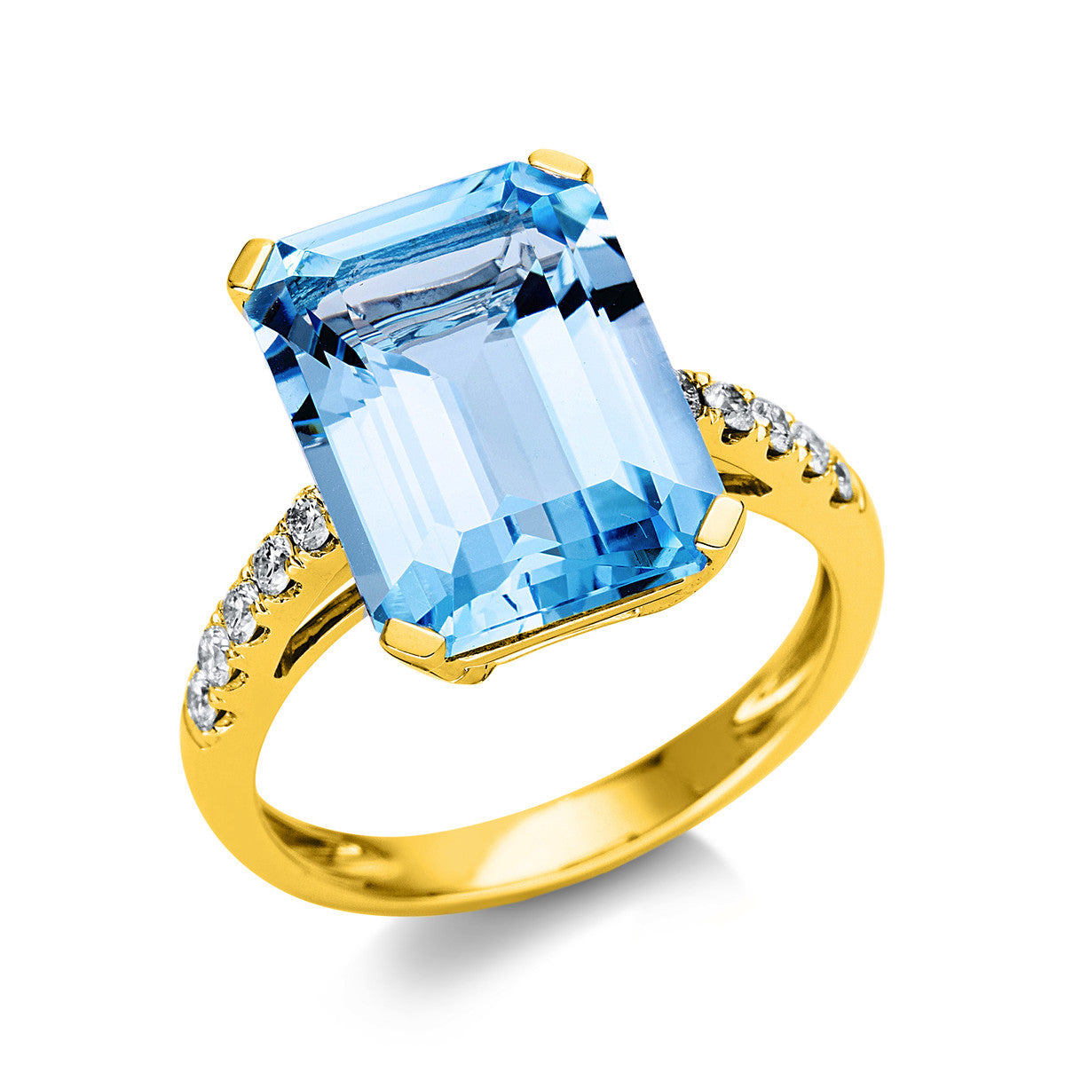 diamond full cut topaz colored stone fashion ring in yellow gold