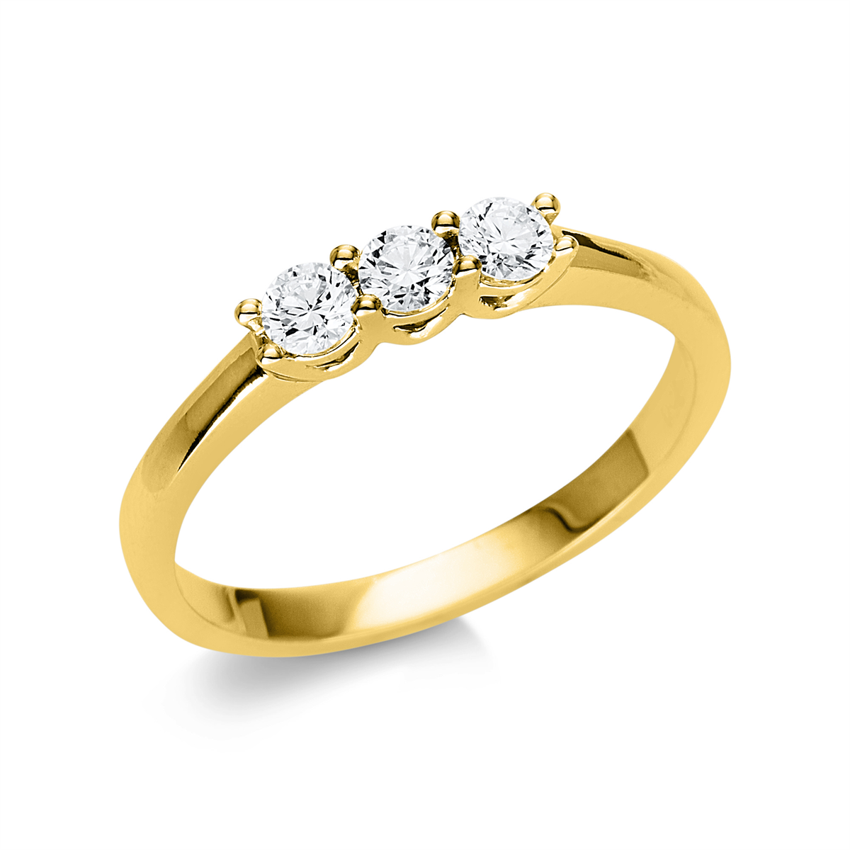 diamond full cut  eternity half ring in yellow gold