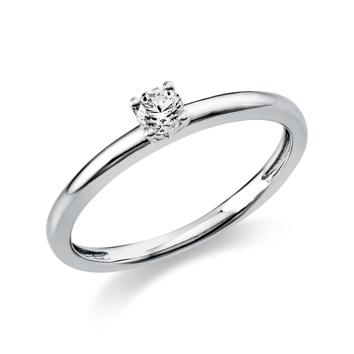 diamond full cut  solitaire ring in white gold