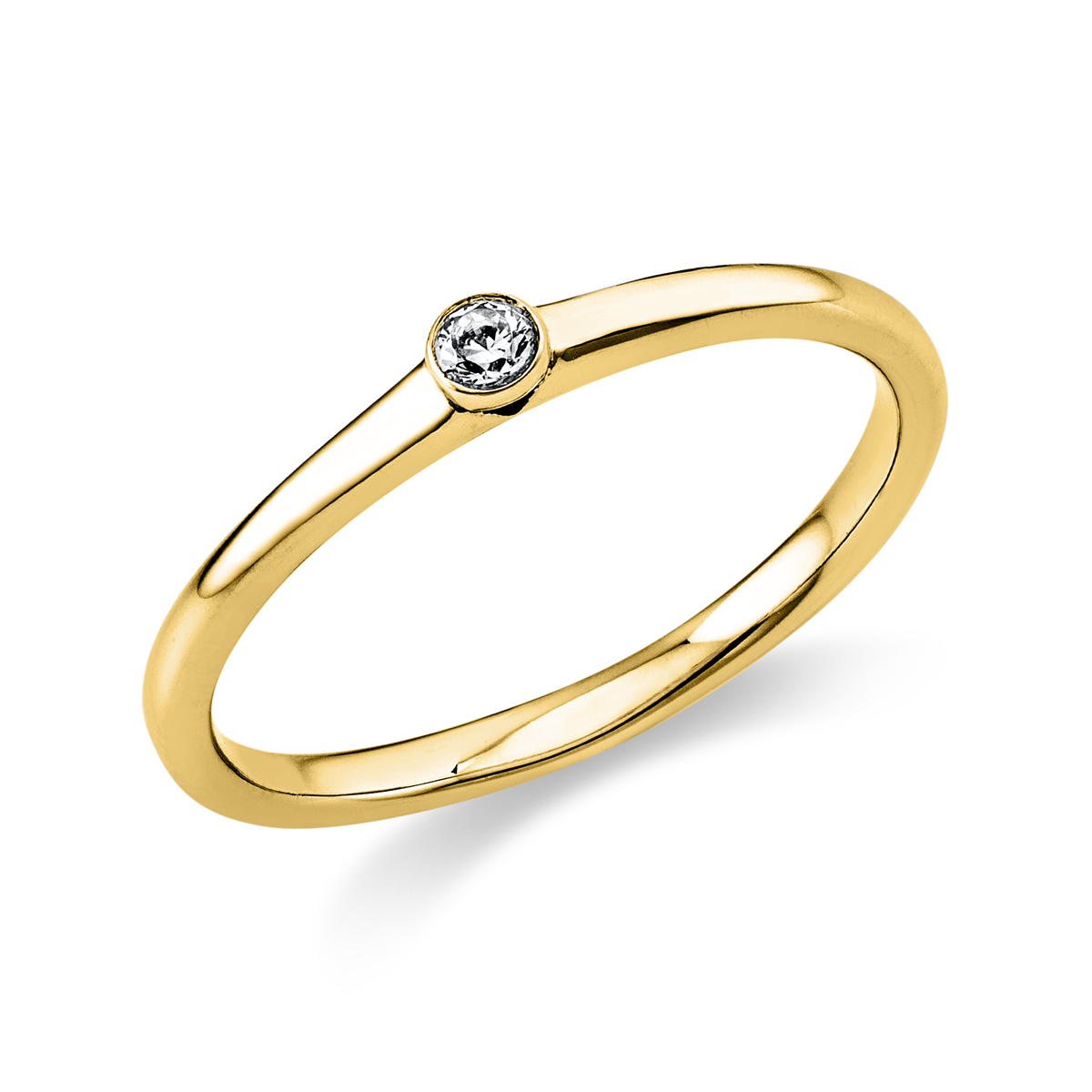 diamond full cut  solitaire ring in yellow gold
