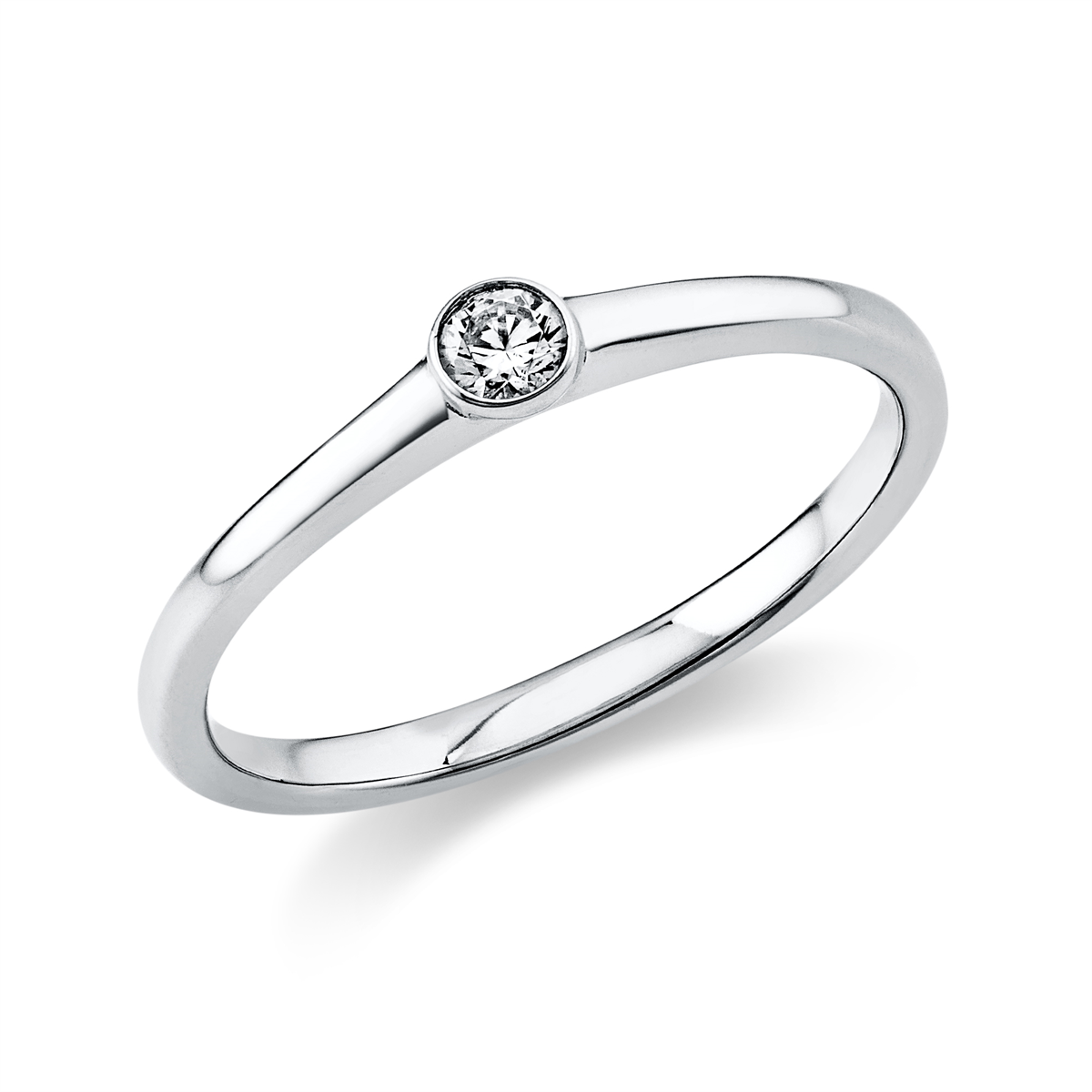diamond full cut  solitaire ring in white gold