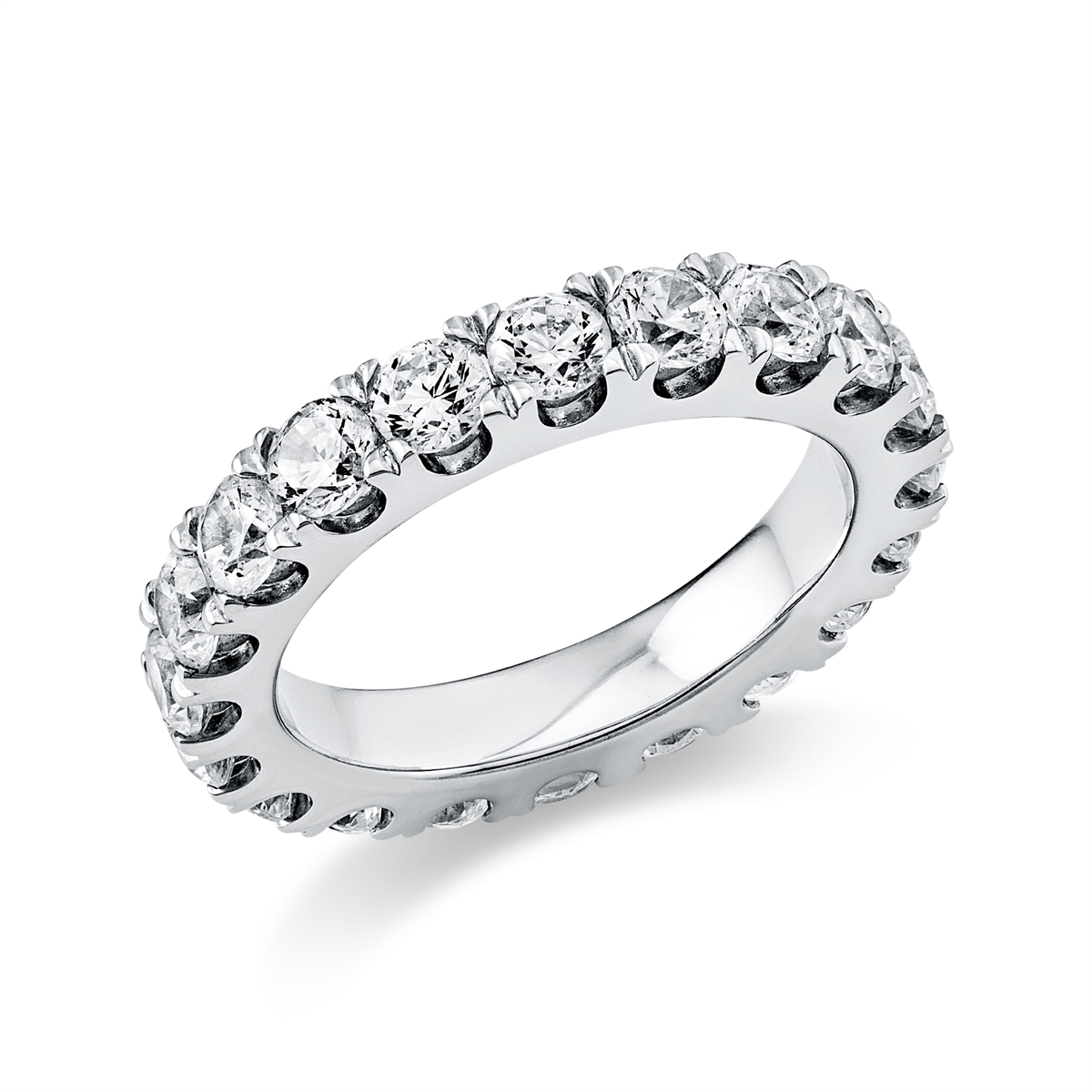 diamond full cut  eternity full ring in white gold