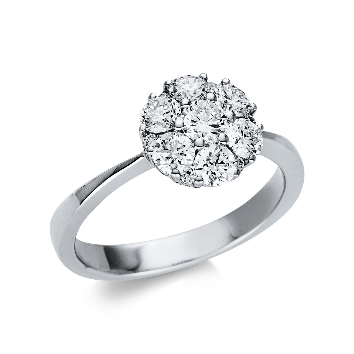 diamond full cut  illusion classic ring in white gold