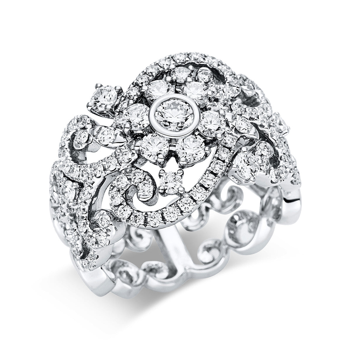 diamond full cut  exclusive ring in white gold