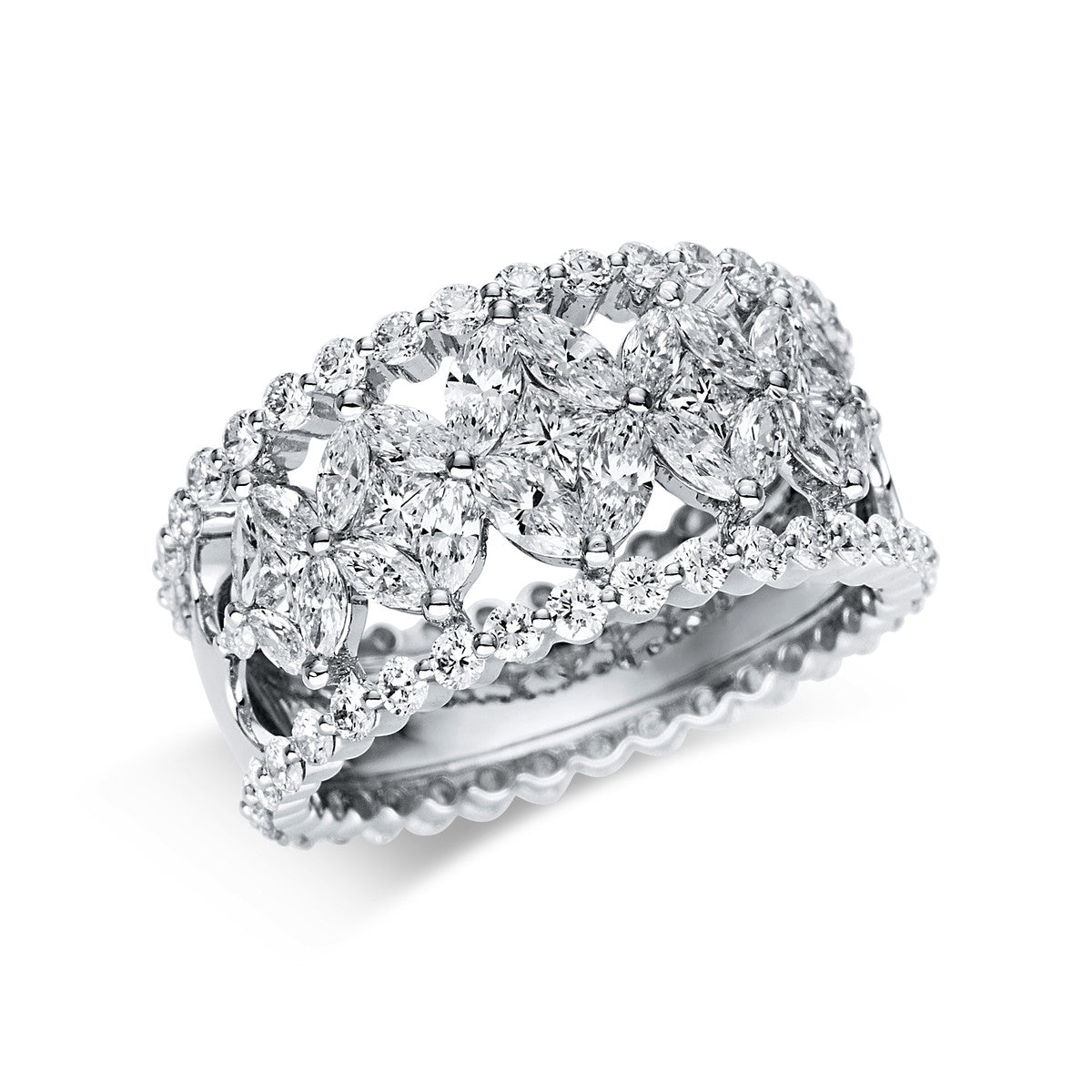 diamond full cut  exclusive ring in white gold