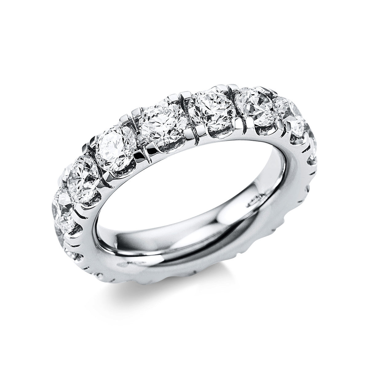 diamond full cut  eternity full ring in white gold