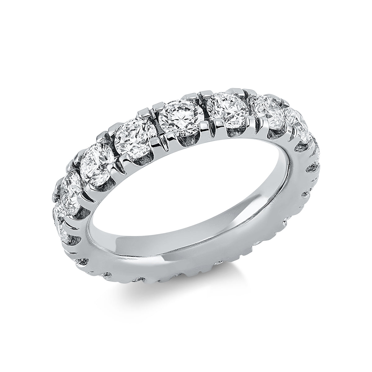diamond full cut  eternity full ring in white gold