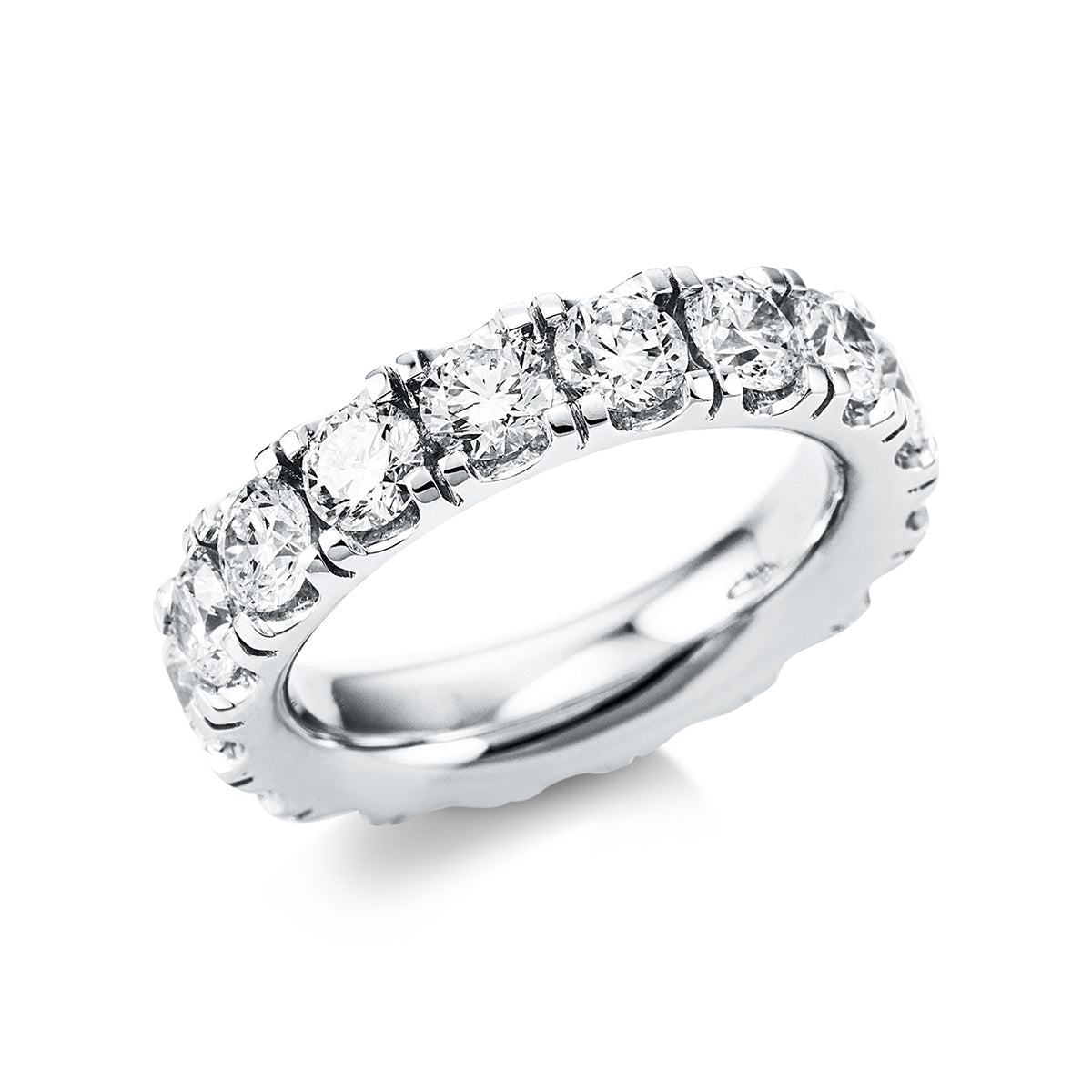 diamond full cut  eternity full ring in white gold