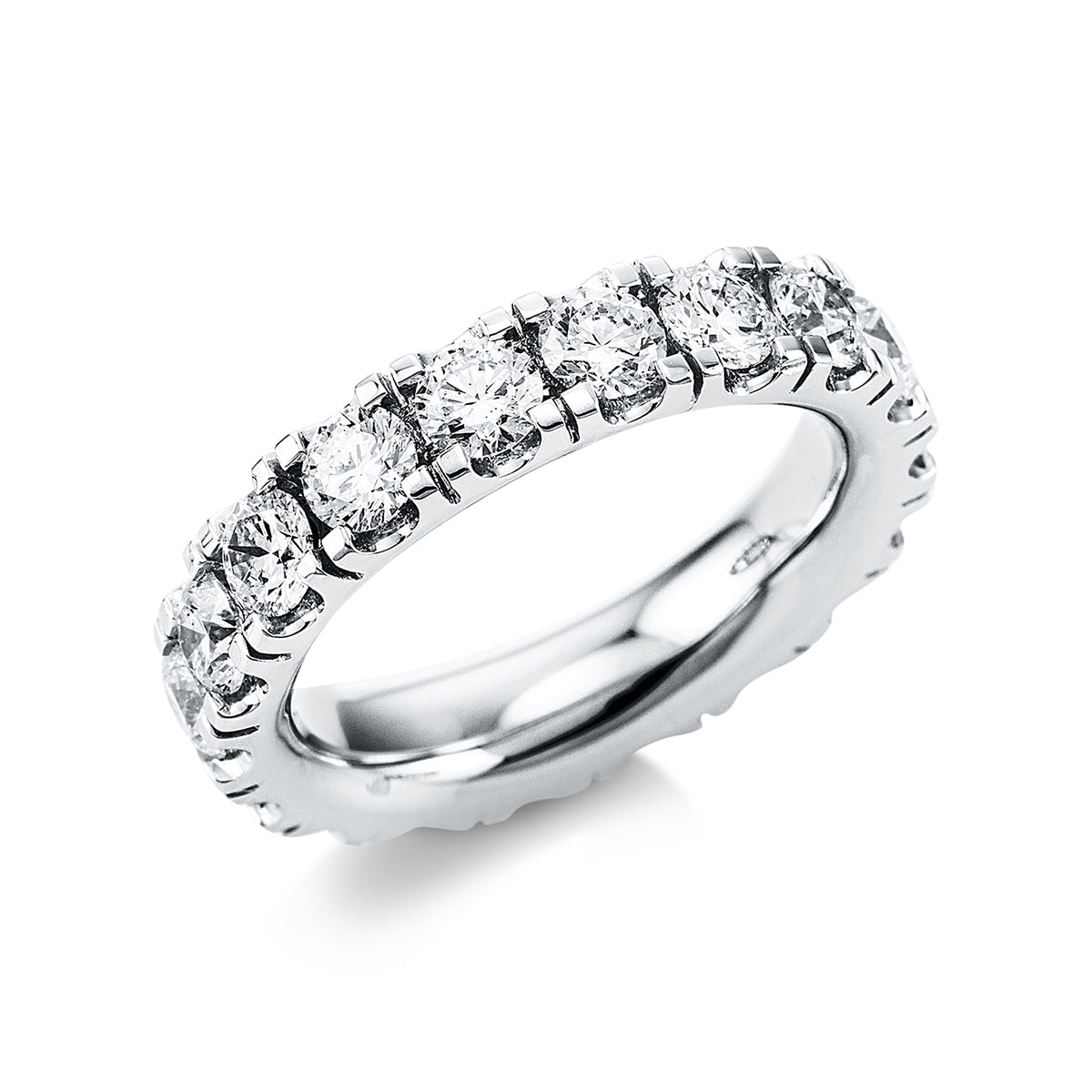 diamond full cut  eternity full ring in white gold