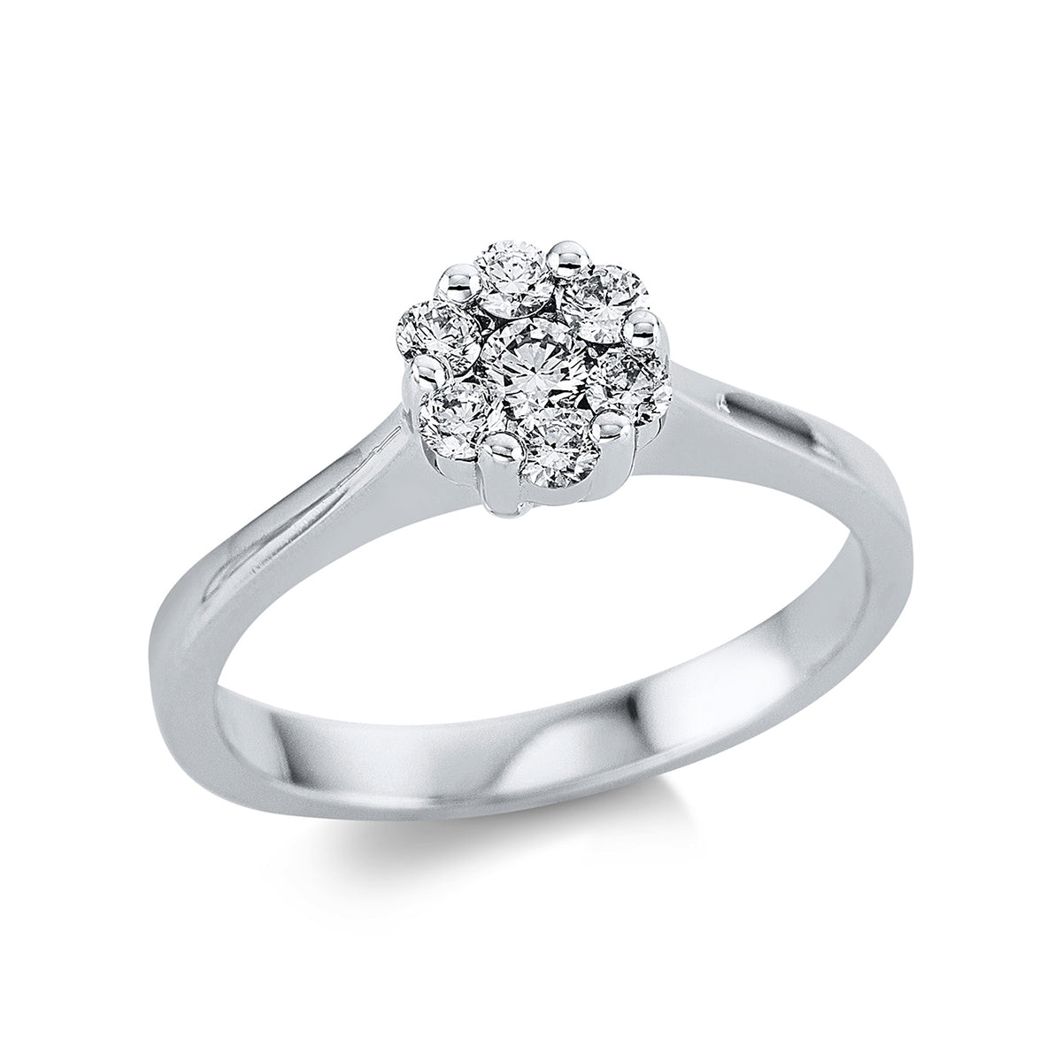 diamond full cut  illusion classic ring in white gold