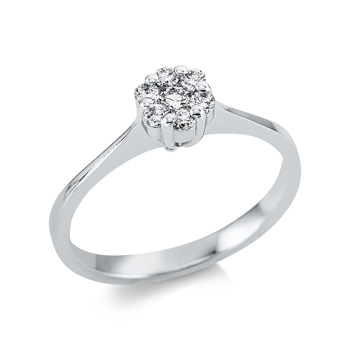 diamond full cut  illusion classic ring in white gold