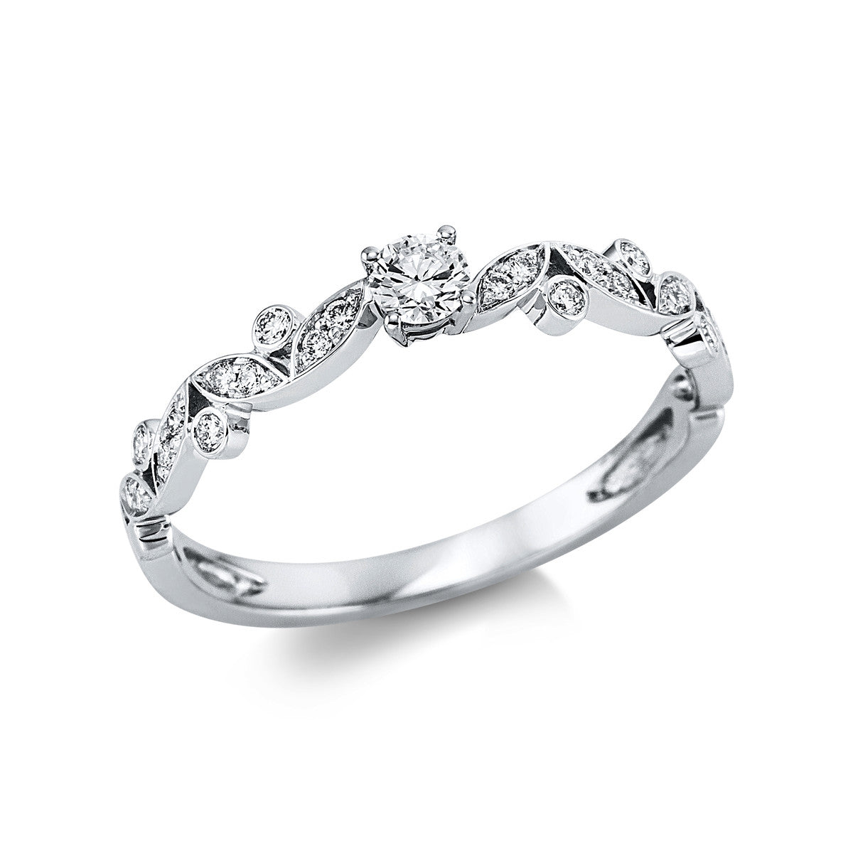 solitaire with accent stones ring - 1Y235