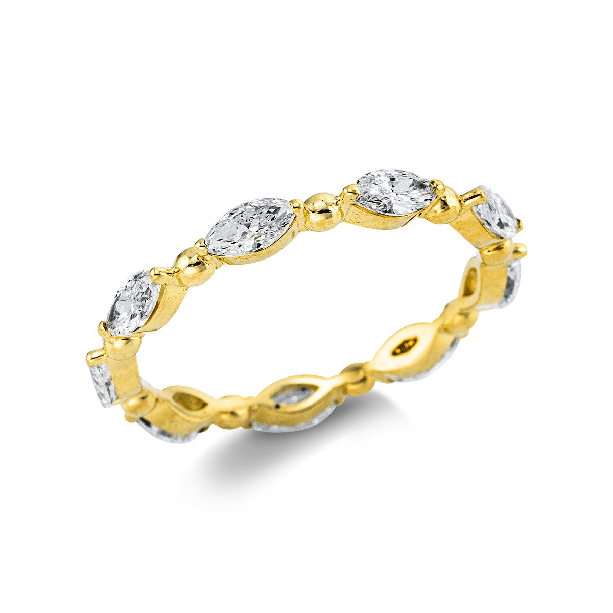 marquise  modern woman ring in yellow gold
