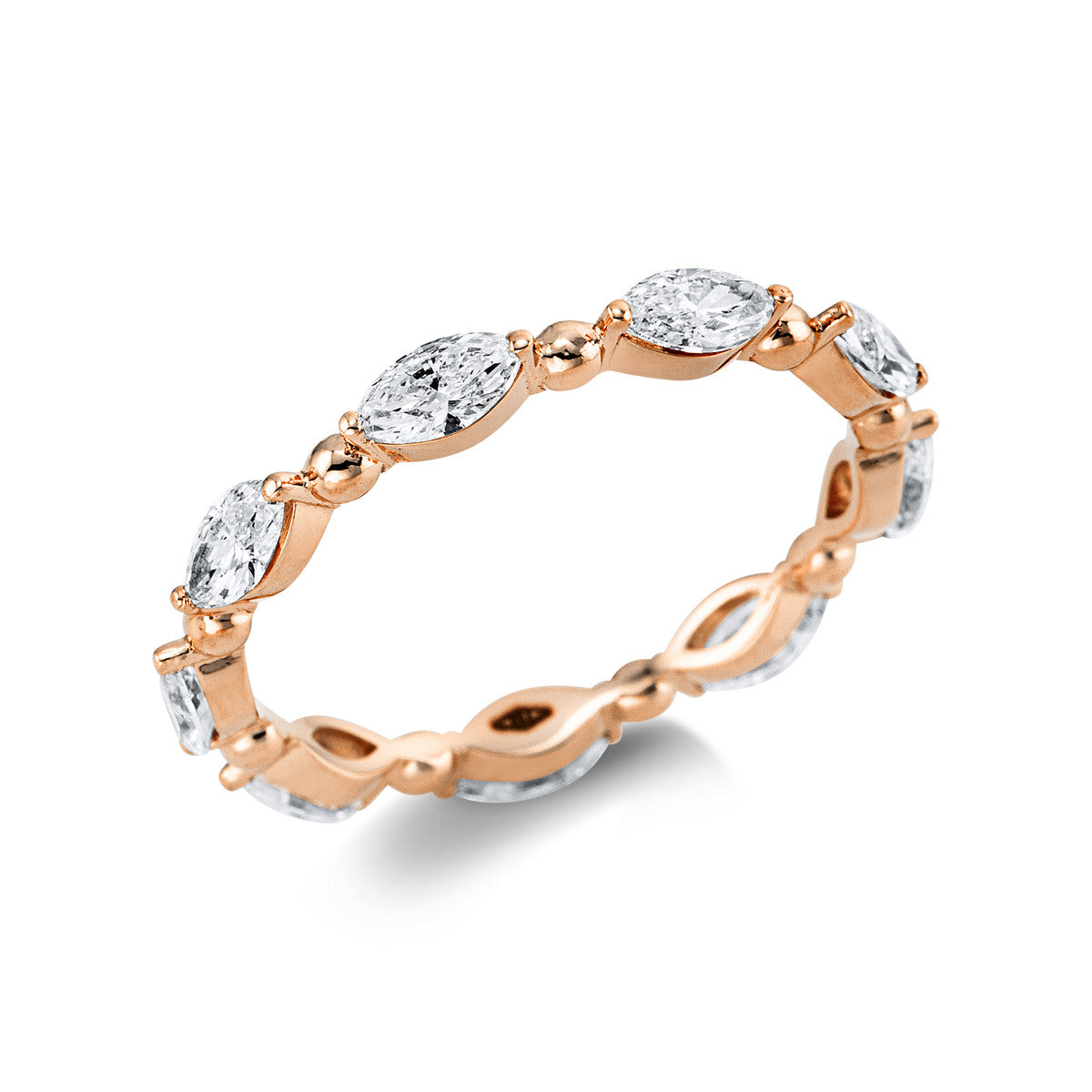 marquise  modern woman ring in red gold