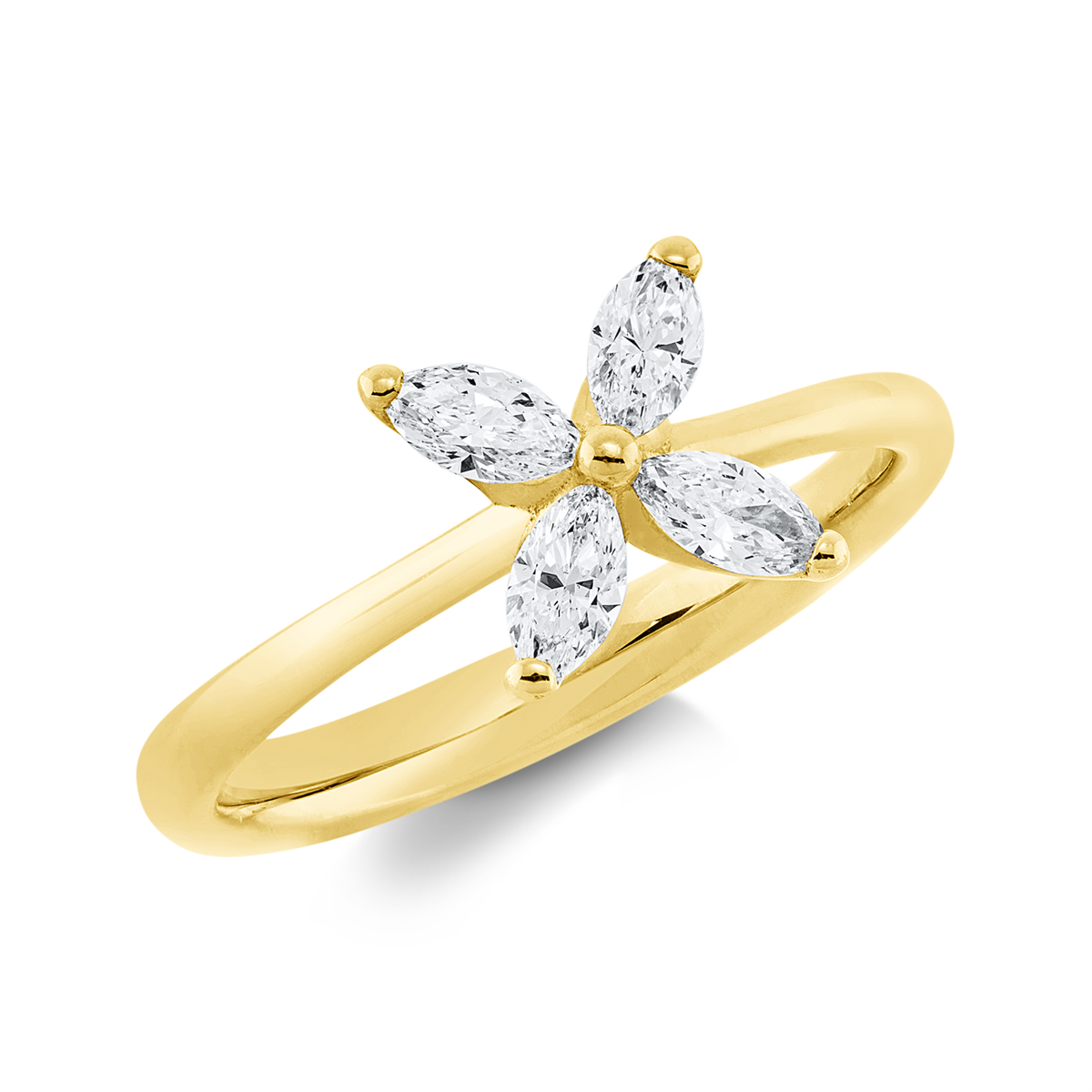 marquise  modern woman ring in yellow gold