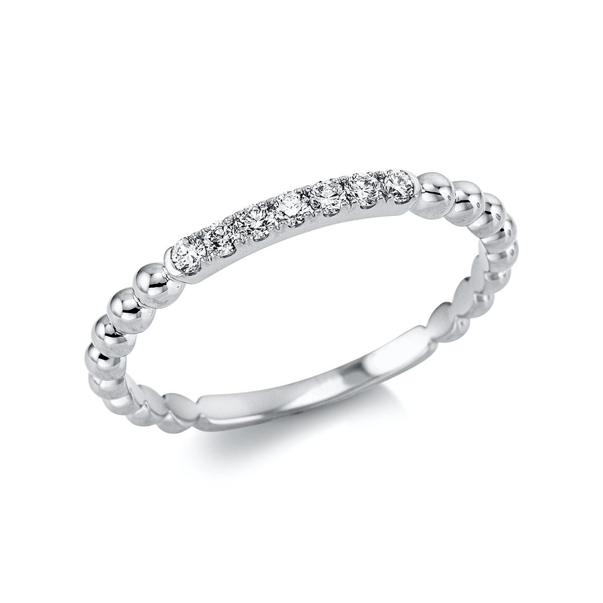 diamond full cut  modern woman ring in white gold