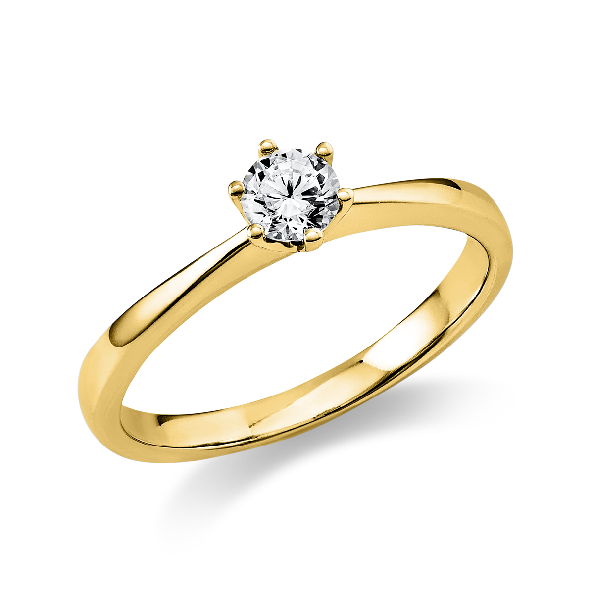 diamond full cut  solitaire ring in yellow gold