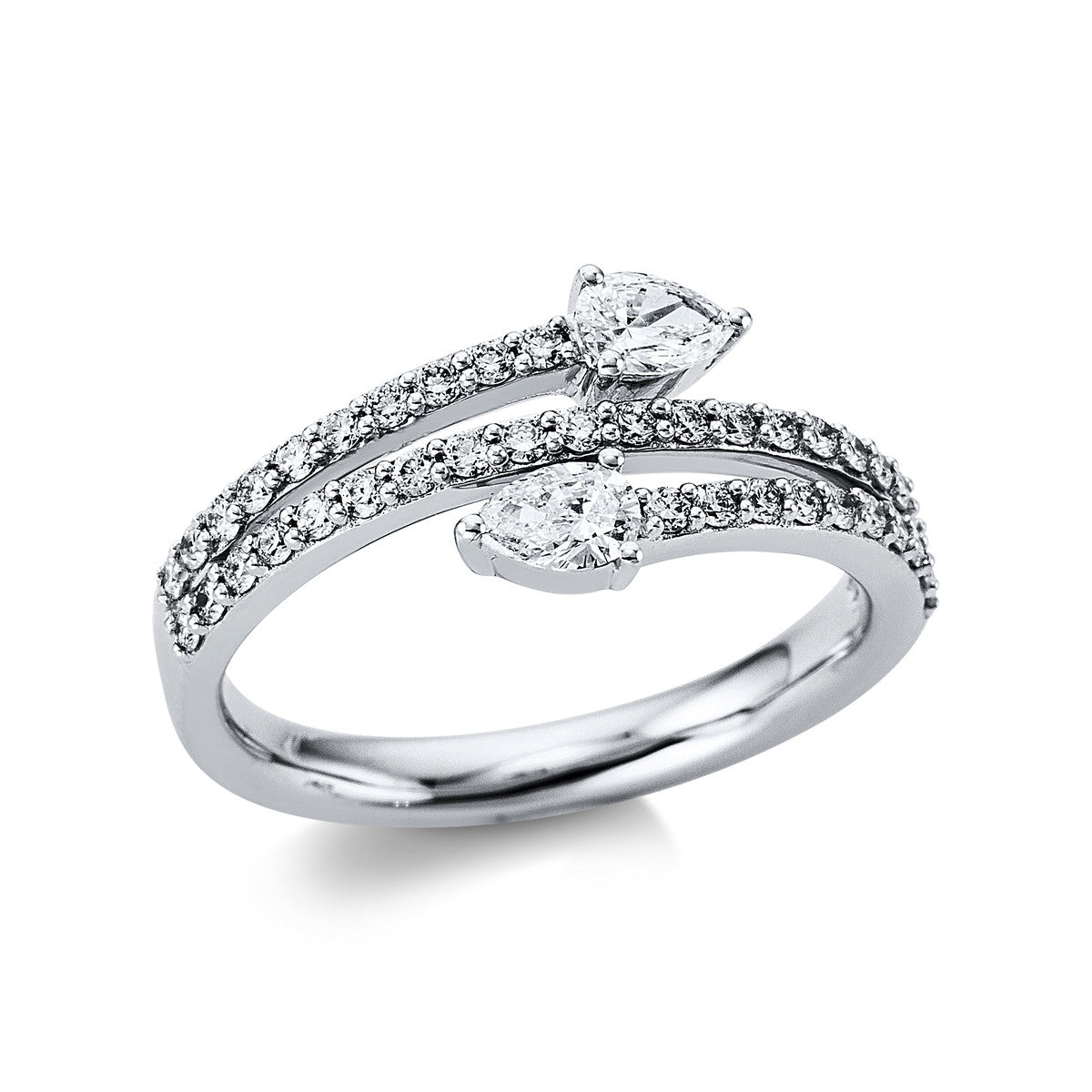 diamond full cut  modern woman ring in white gold