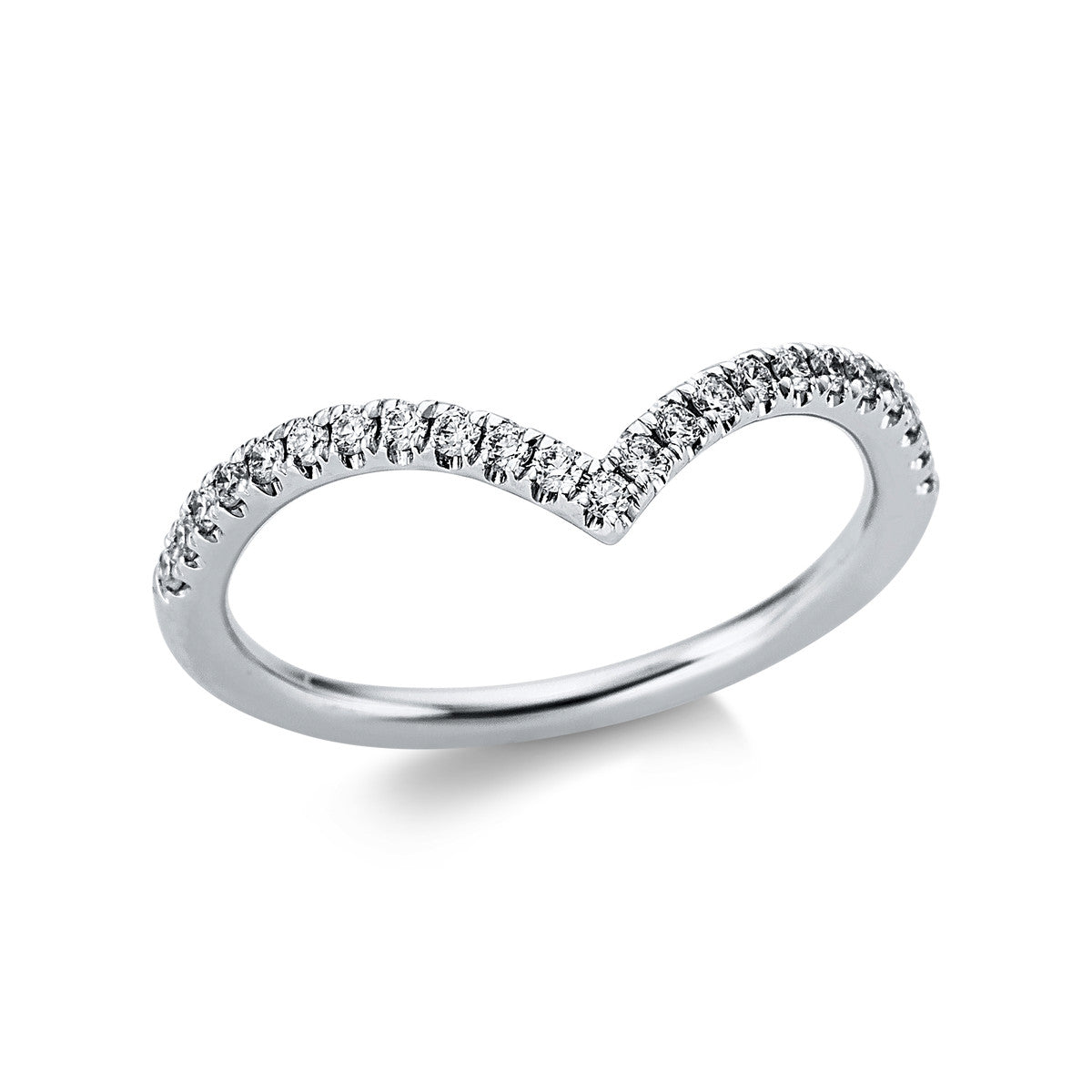 diamond full cut  eternity half ring in white gold