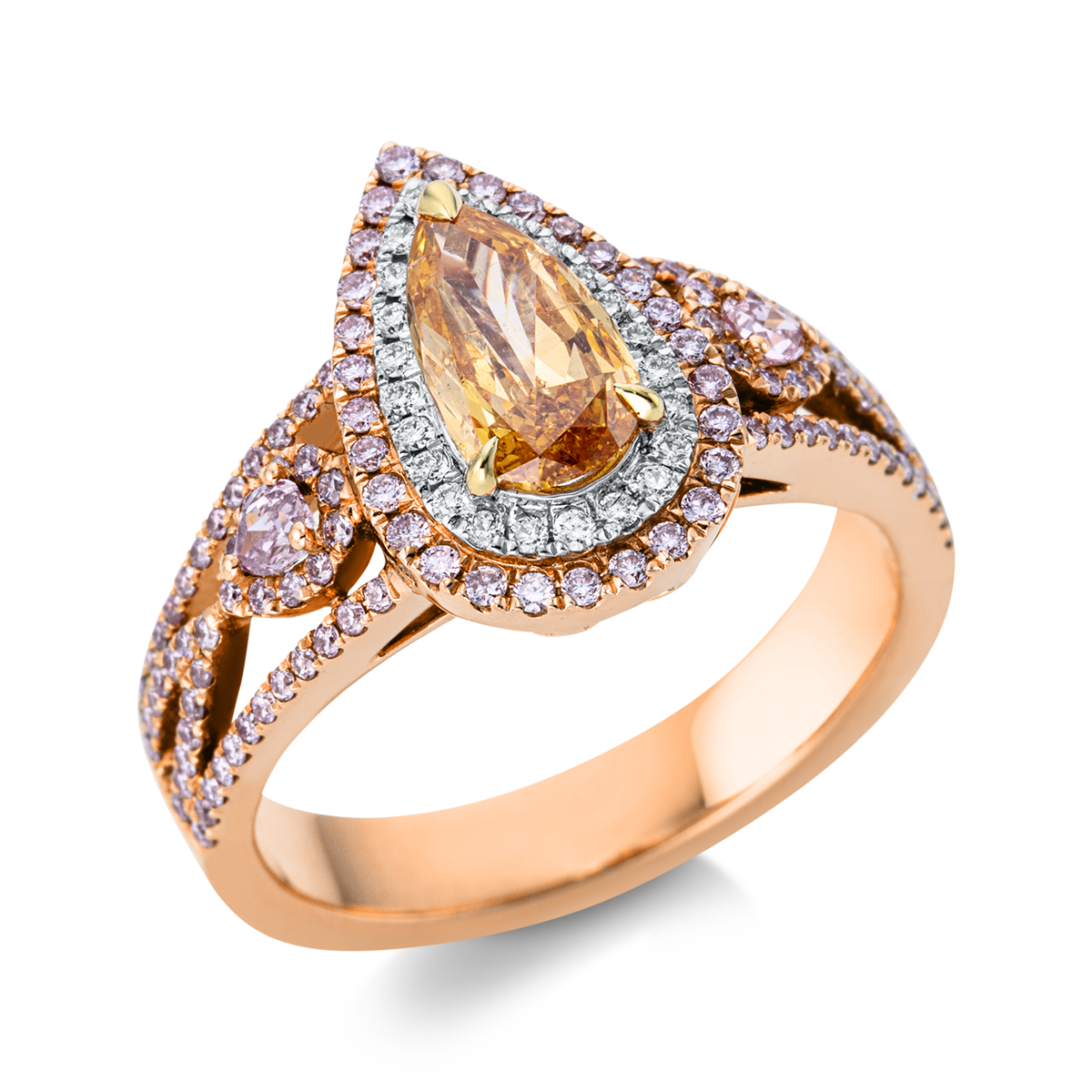 diamond full cut  fancy colored diamond ring in whitegold /yellowgold /redgold