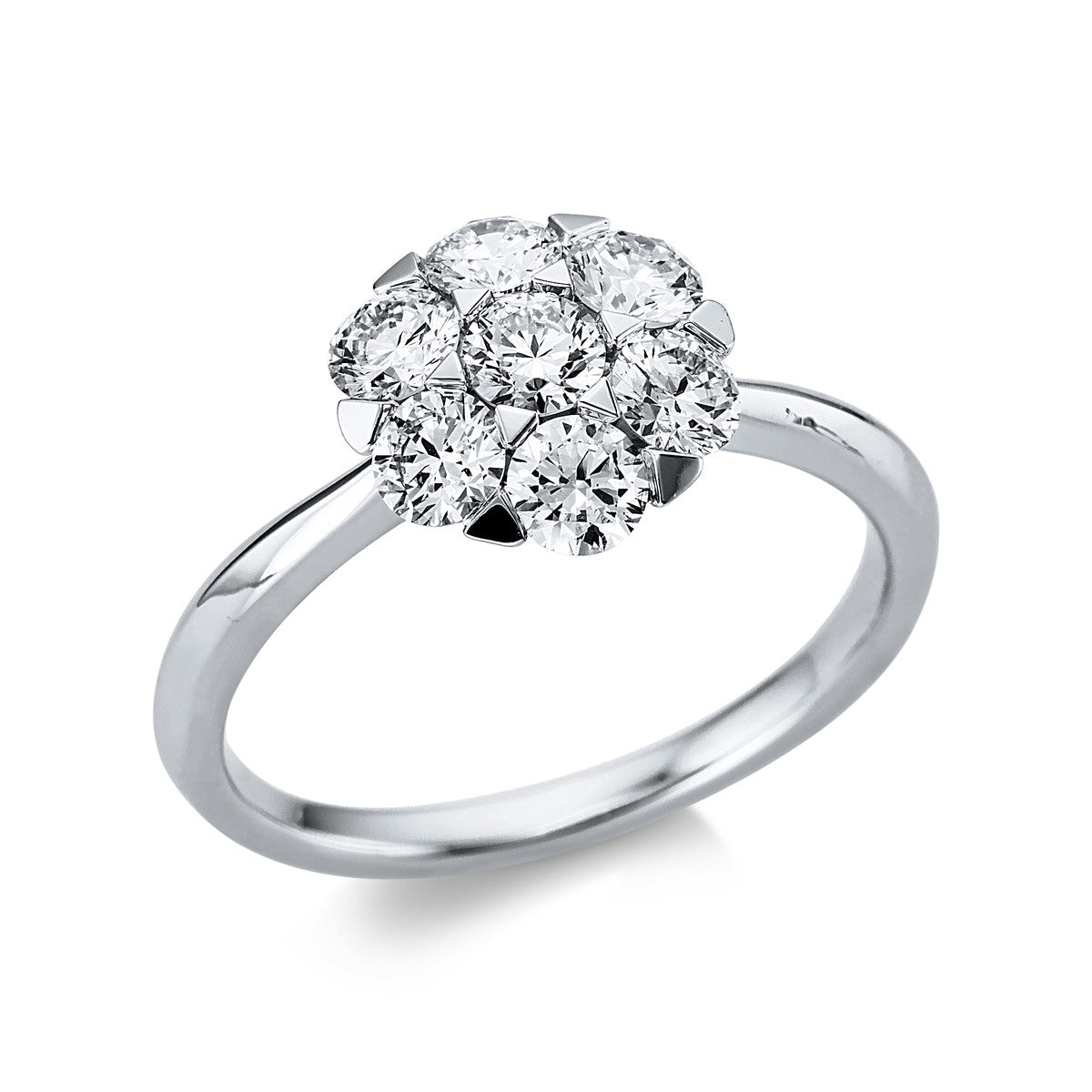 diamond full cut  illusion classic ring in white gold