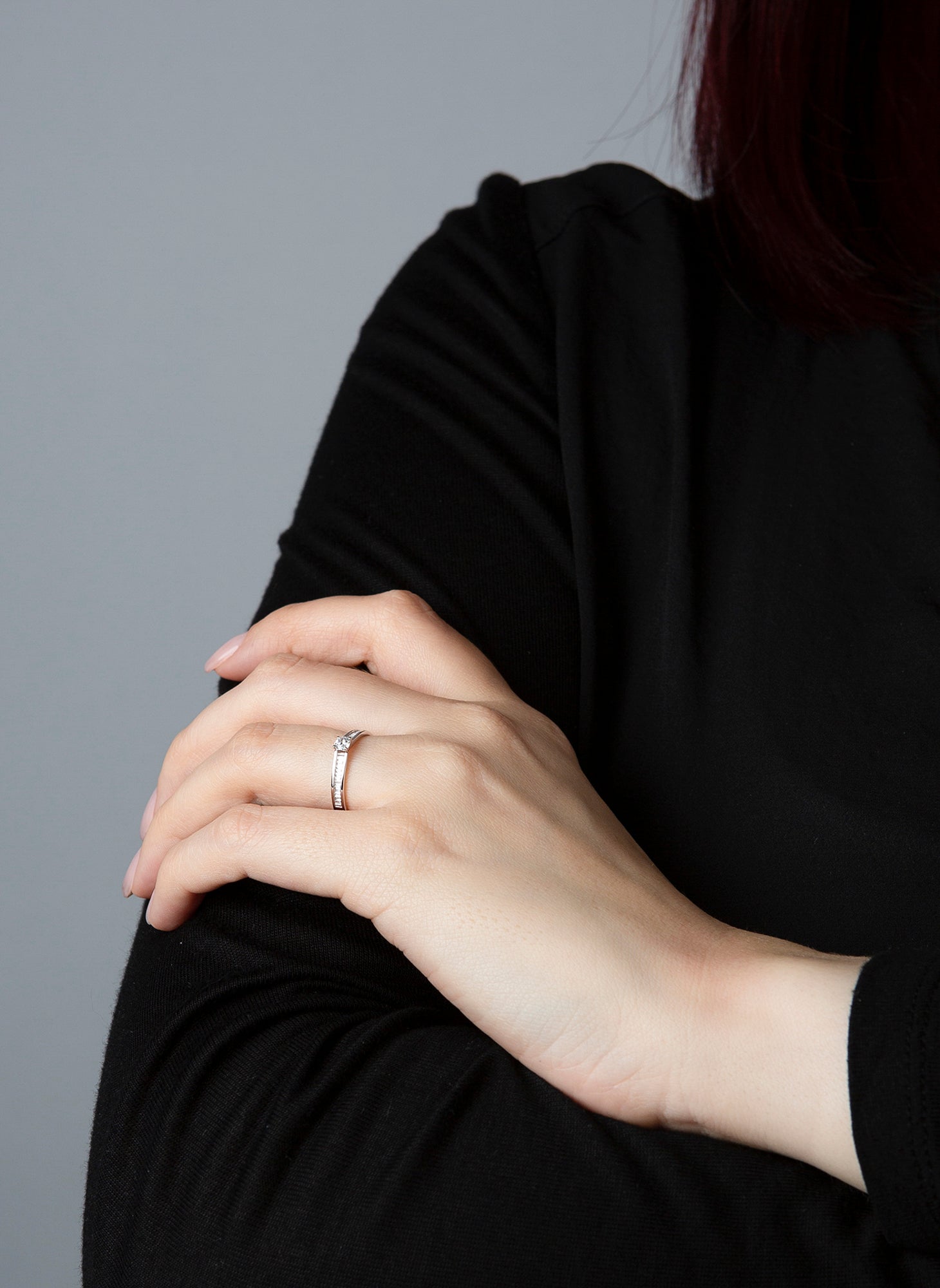 solitaire with accent stones ring - 1C535