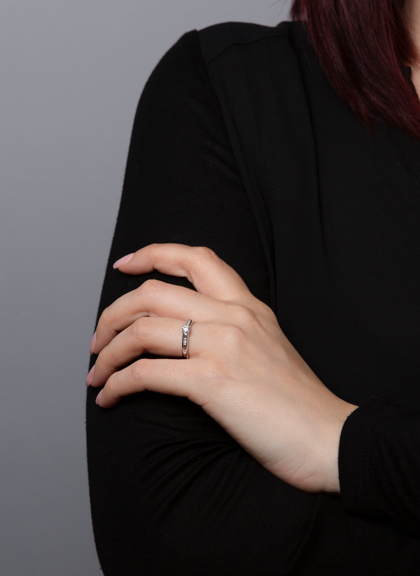 solitaire with accent stones ring - 1C857