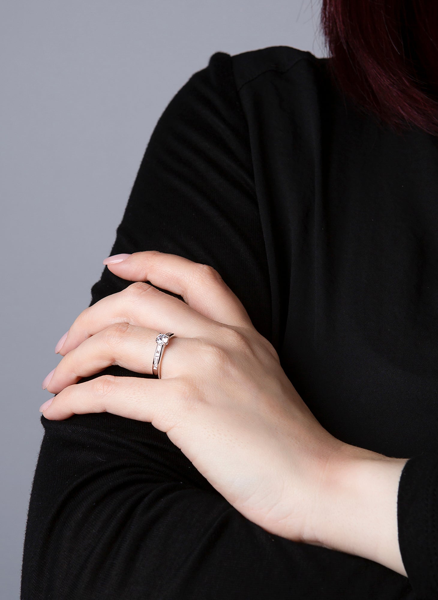 solitaire with accent stones ring - 1C859