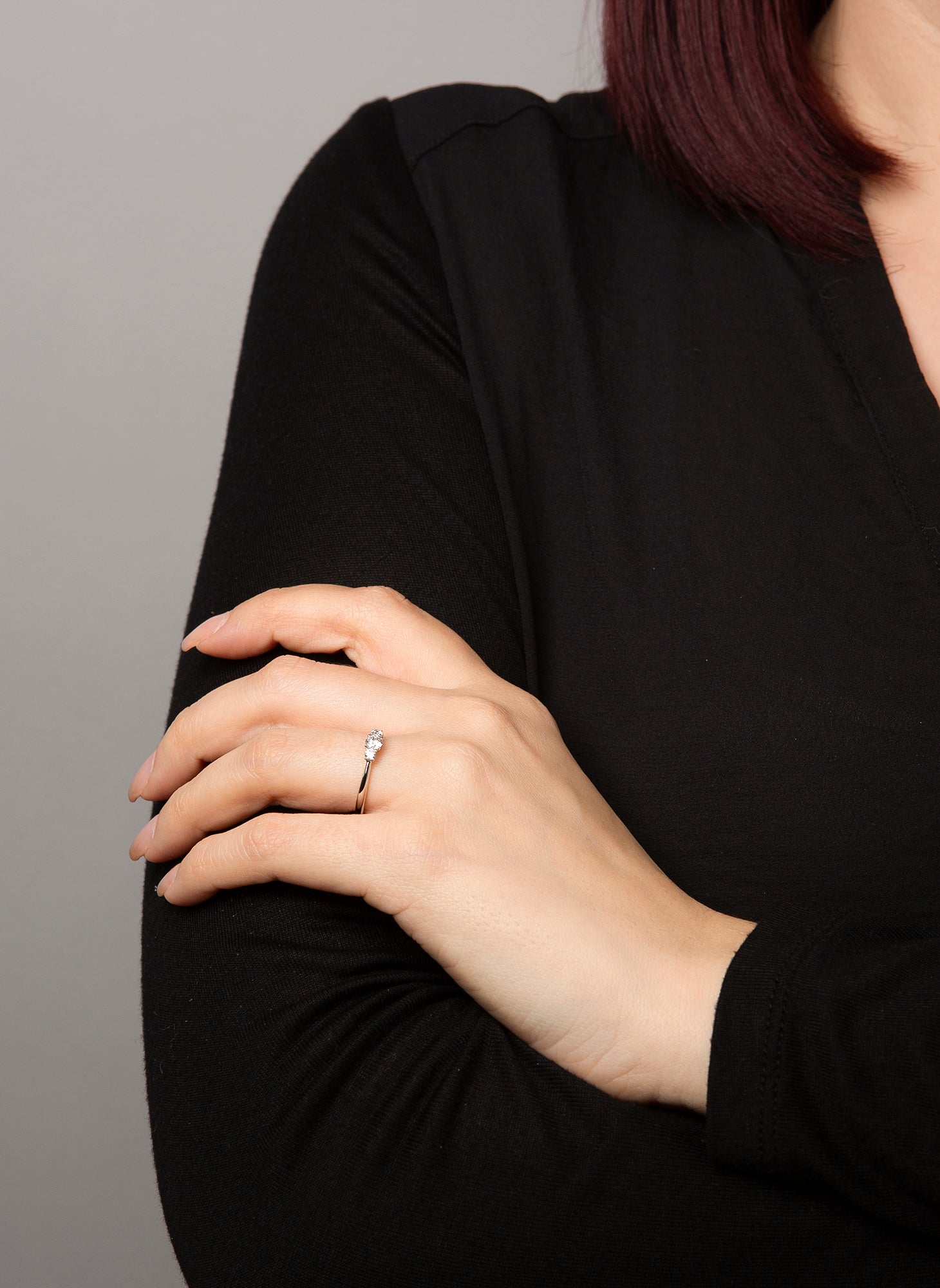 solitaire ring met accentstenen - 1K357