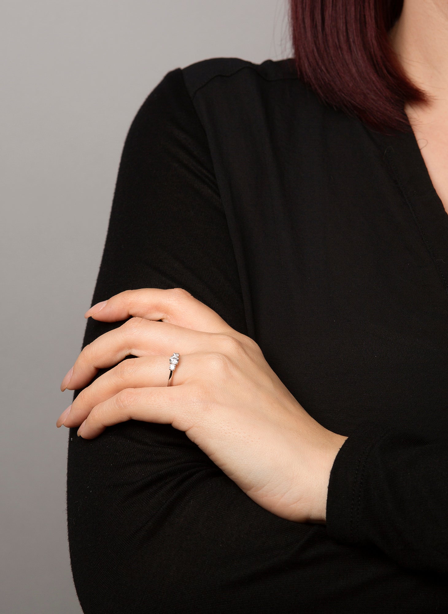 solitaire ring met accentstenen - 1K432