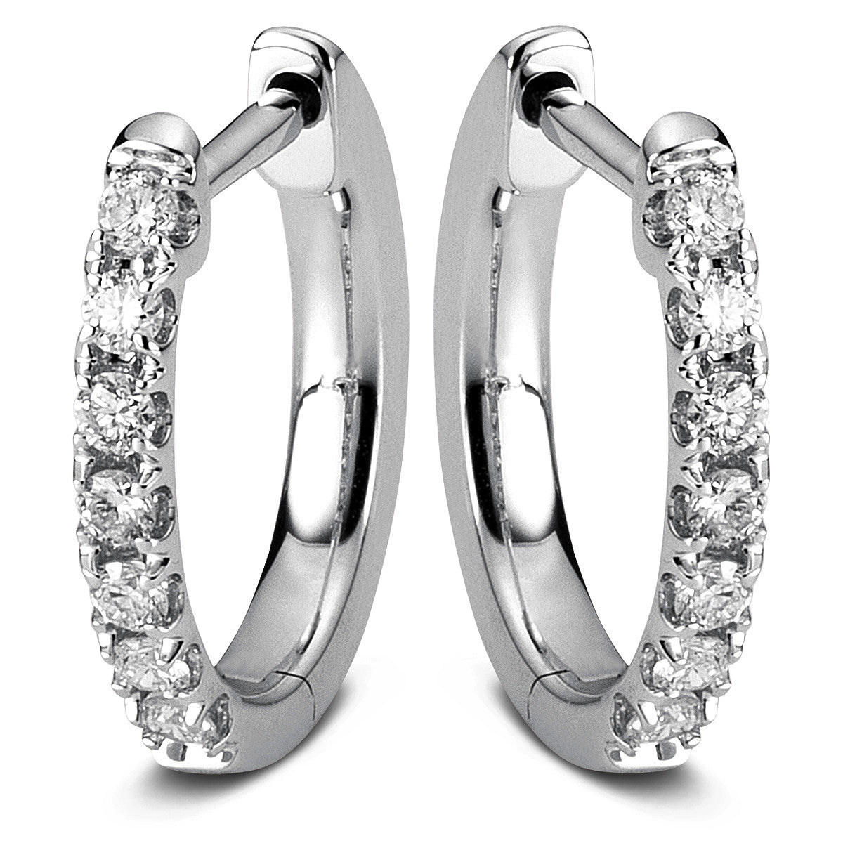 diamond full cut  multi-stone hoops & huggies in white gold