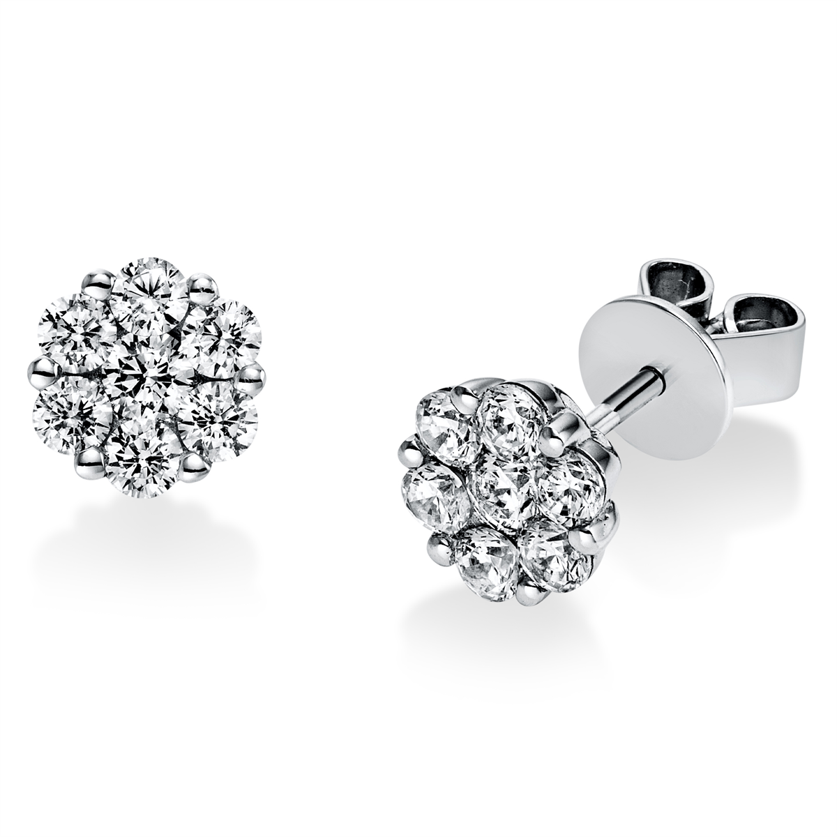 diamond full cut  illusion classic studs in platinum