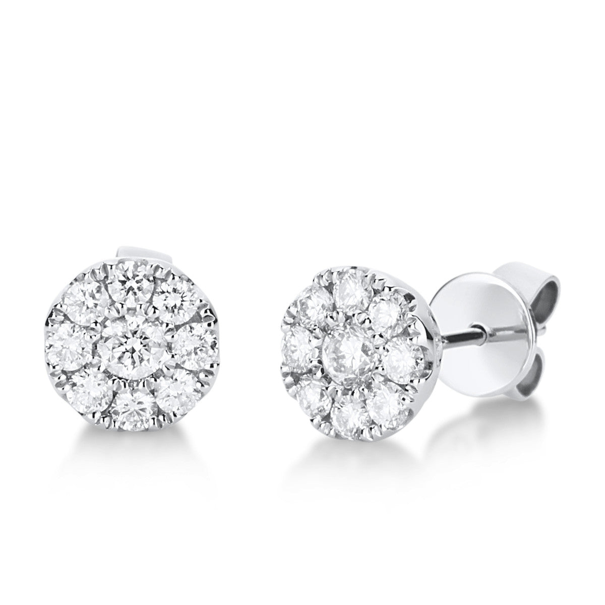 diamond full cut  illusion classic studs in white gold
