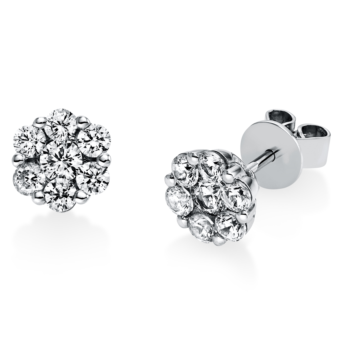 diamond full cut  illusion classic studs in platinum