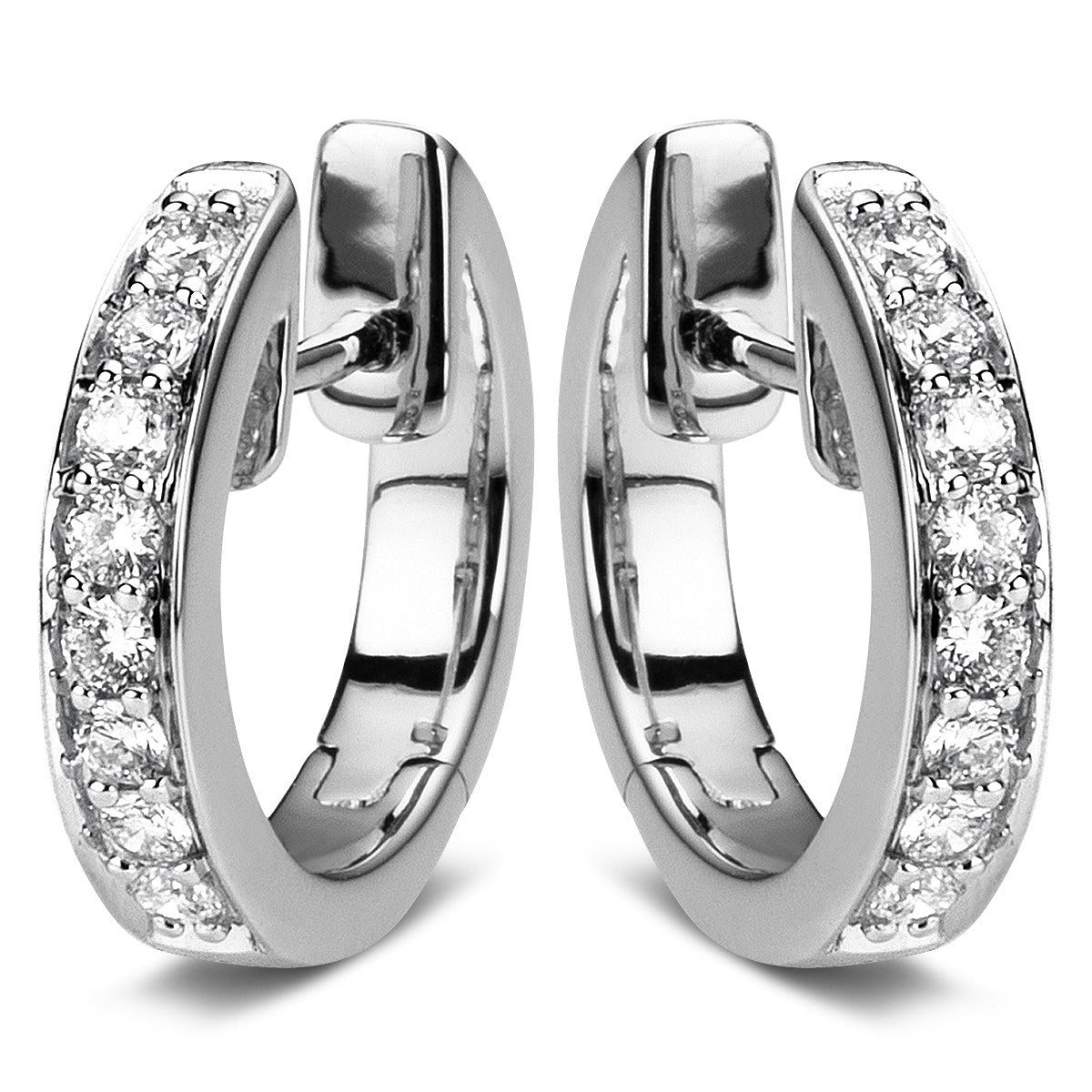 diamond full cut  multi-stone hoops & huggies in white gold