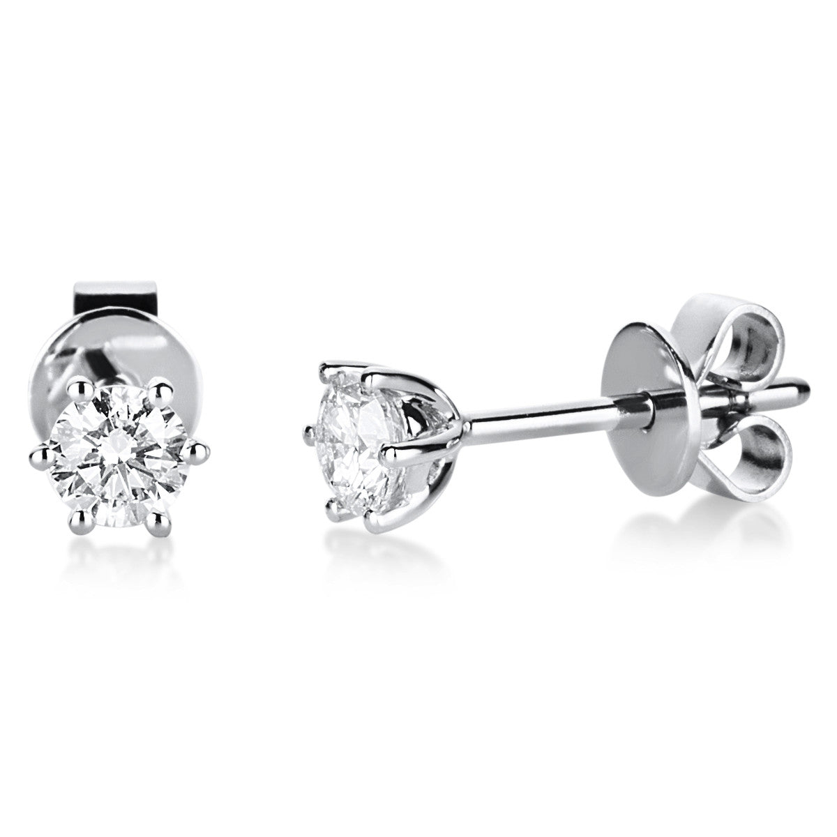 diamond full cut  solitaire studs in white gold