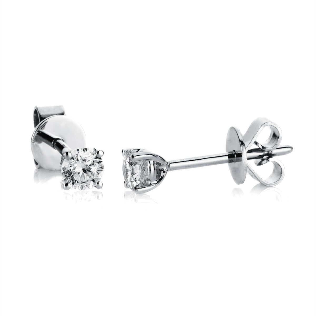 diamond full cut  solitaire studs in white gold