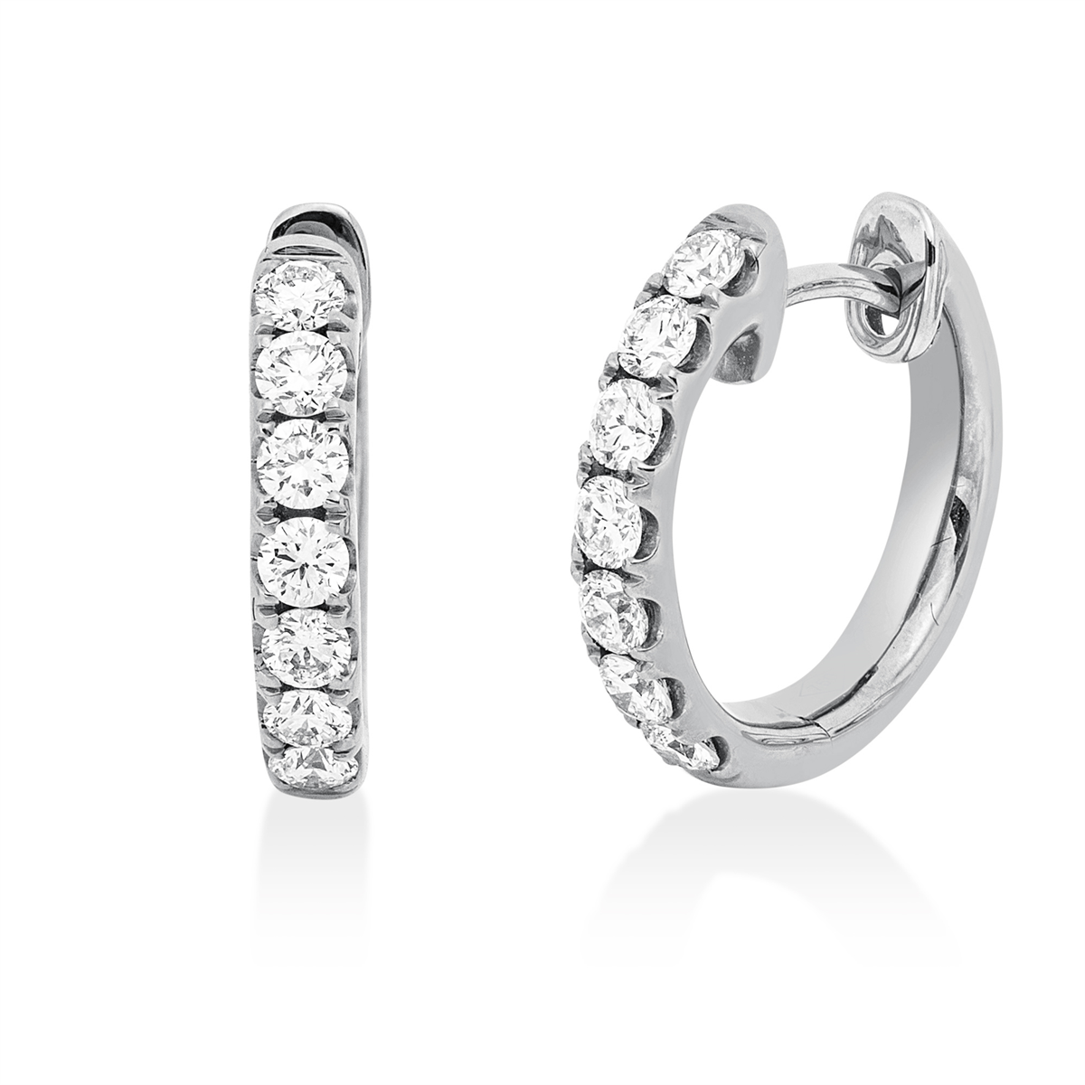 diamond full cut  multi-stone hoops & huggies in white gold