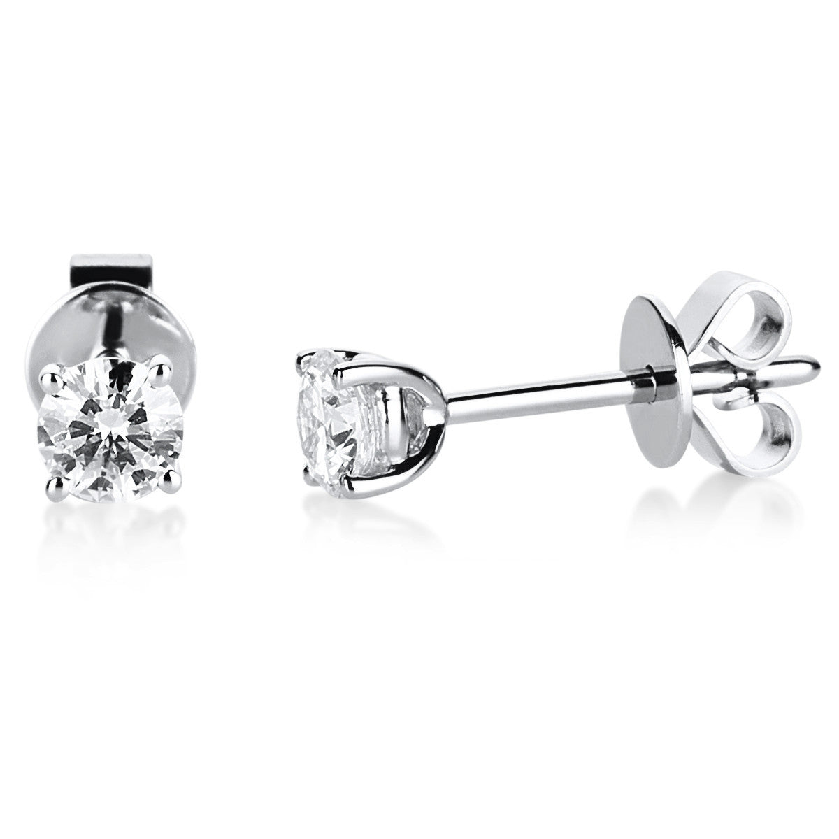 diamond full cut  solitaire studs in white gold
