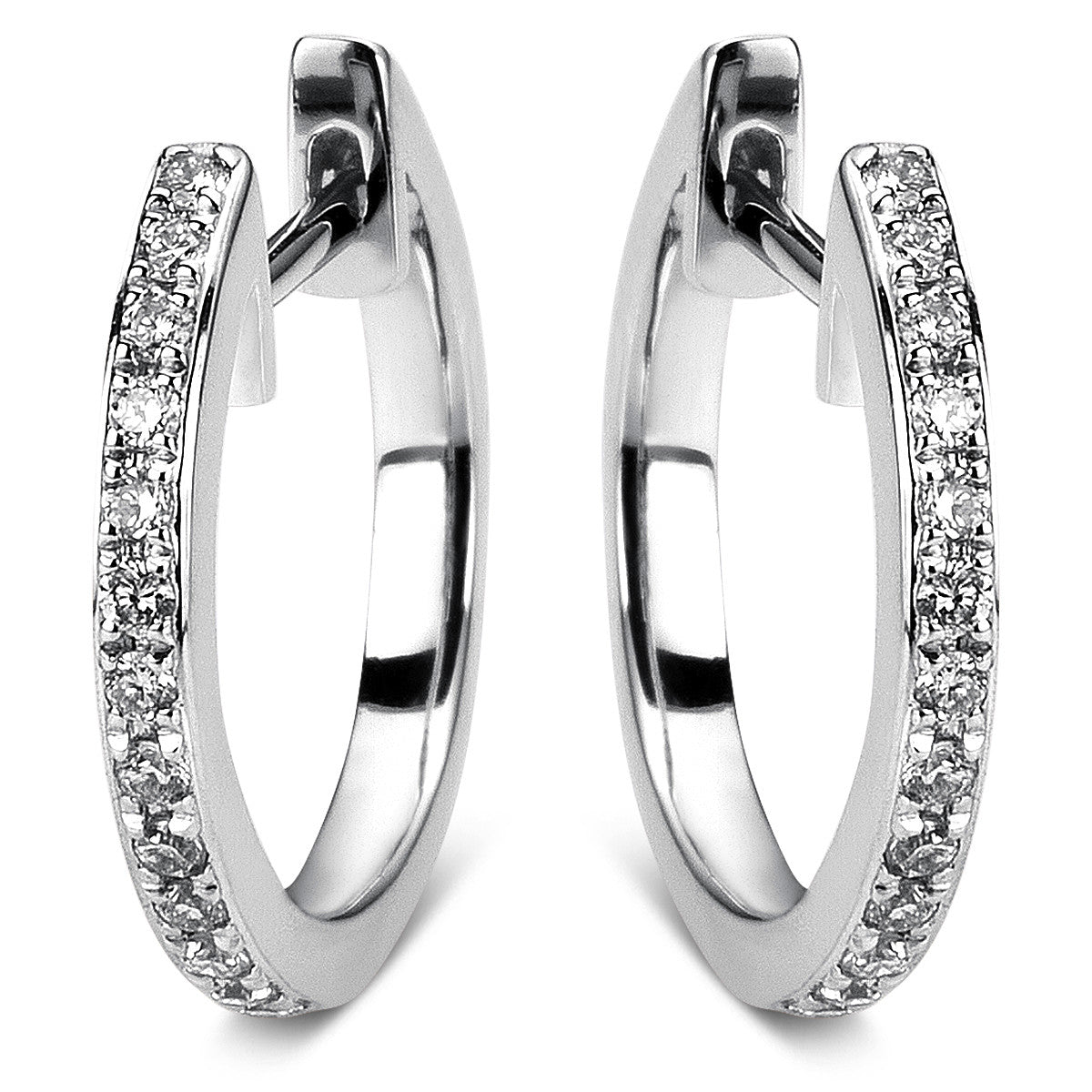 diamond full cut  multi-stone hoops & huggies in white gold