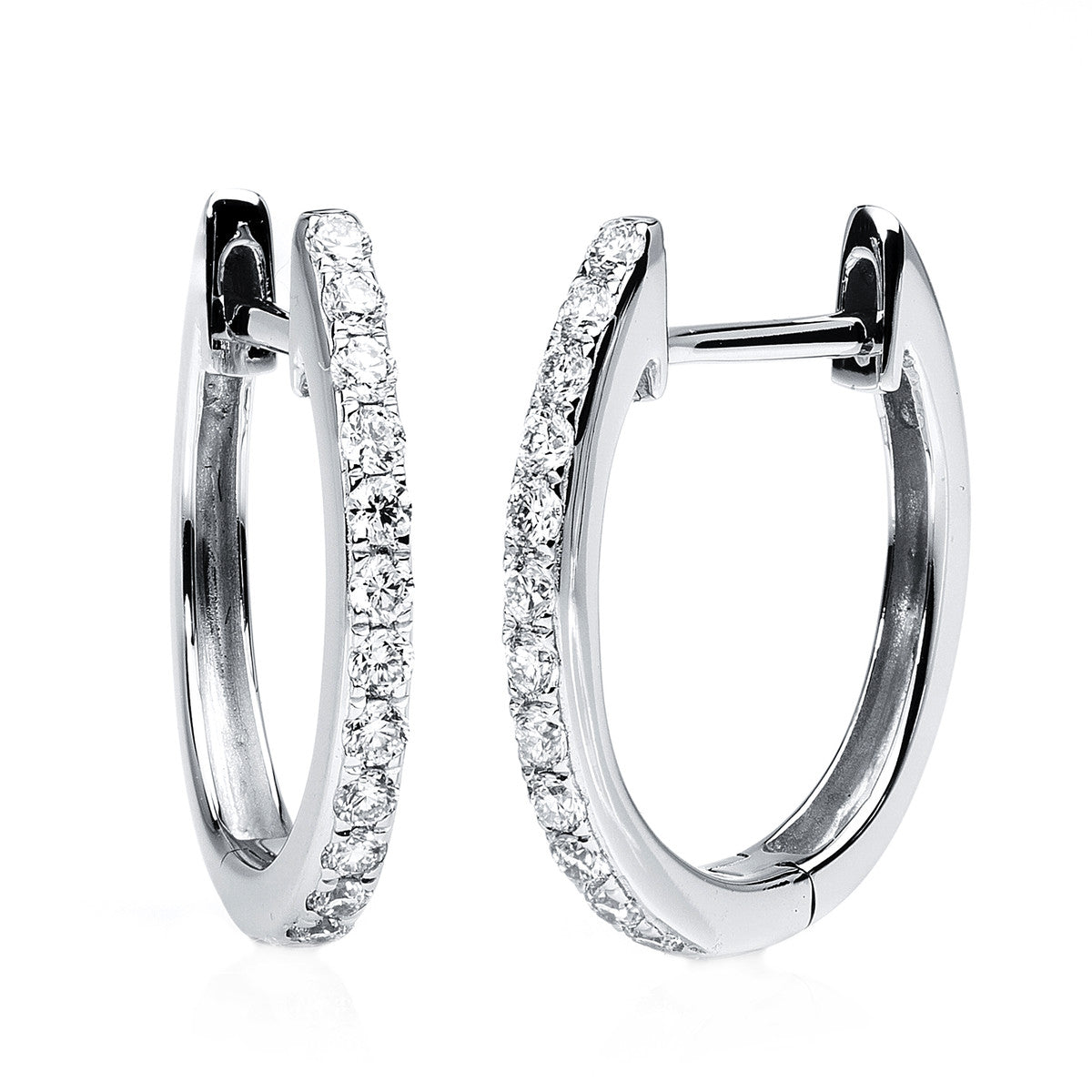 diamond full cut  multi-stone hoops & huggies in white gold
