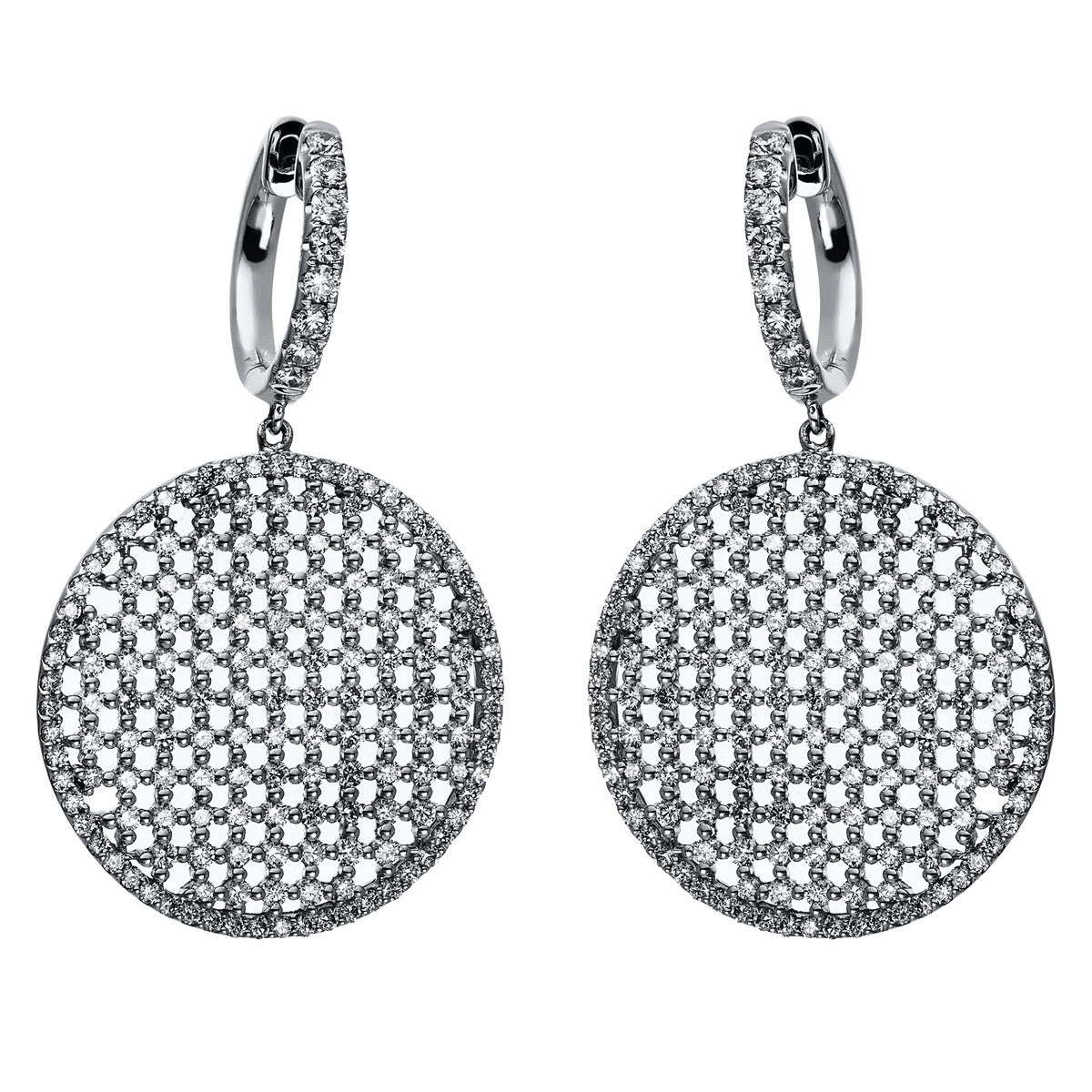 diamond full cut  exclusive earrings in white gold